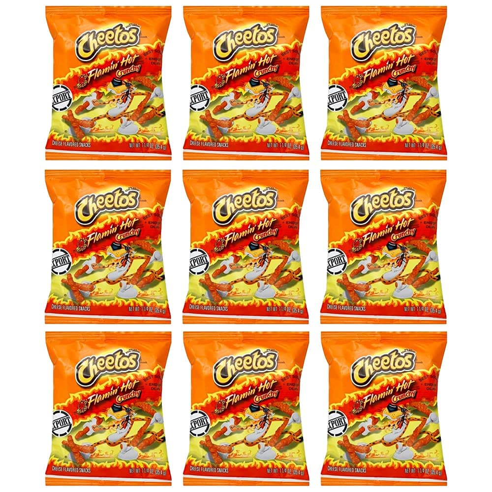 Cheetos Flaming Hot Crunchy 35.4g (Pack of 12)