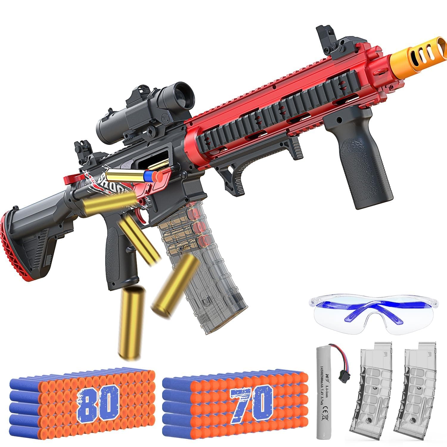 EagleStone Automatic Realistic Toy Gun for Boys, Shell Ejecting Foam Blaster for Kids Ages 8-12,Sniper Rifle,2 Magazines,150 Darts,30 Shells, Electric Machine Guns Toys for Adults Birthday Xmas Gifts