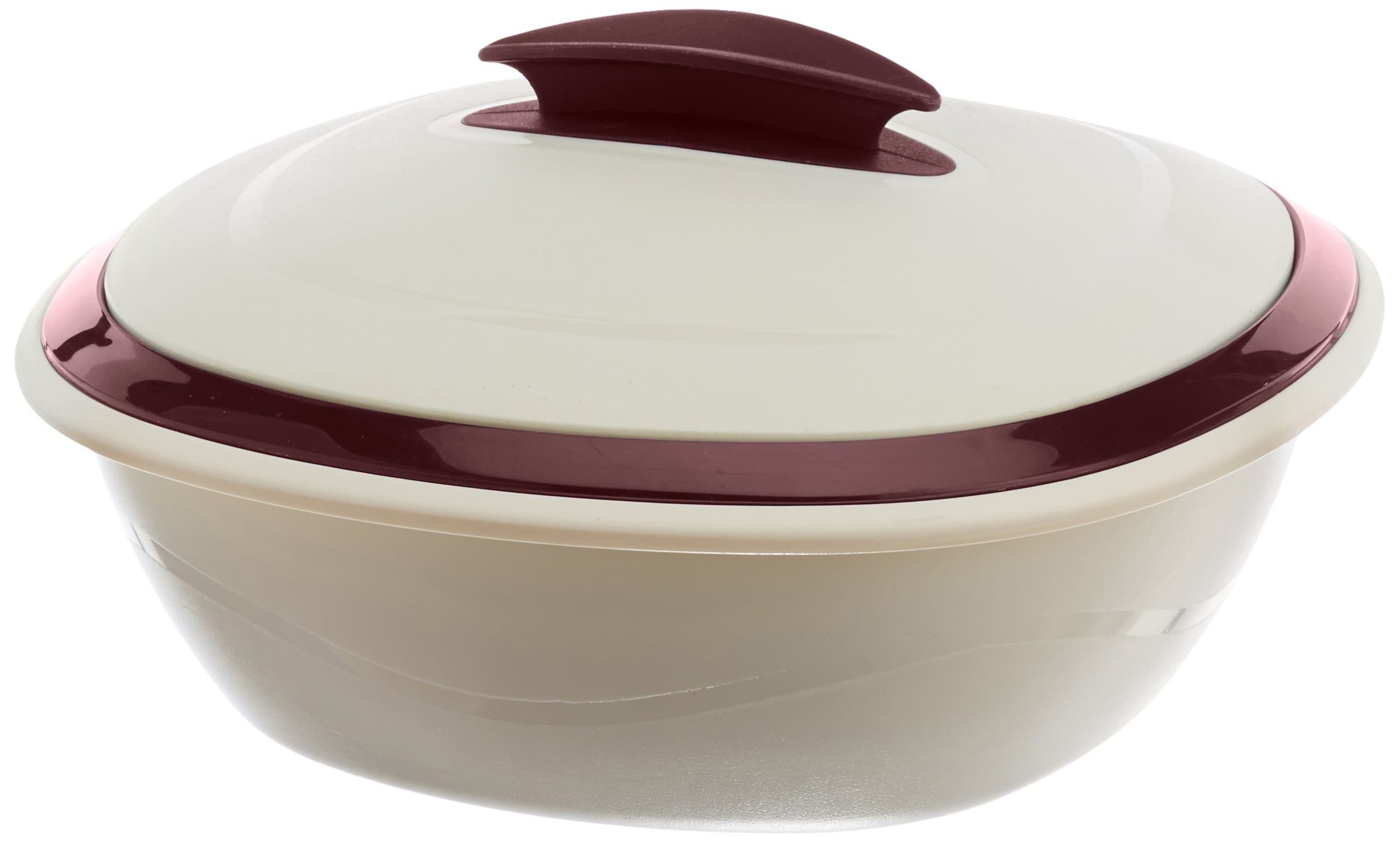 Signoraware Plastic Double Wall Small Casserole, 1 L, Maroon