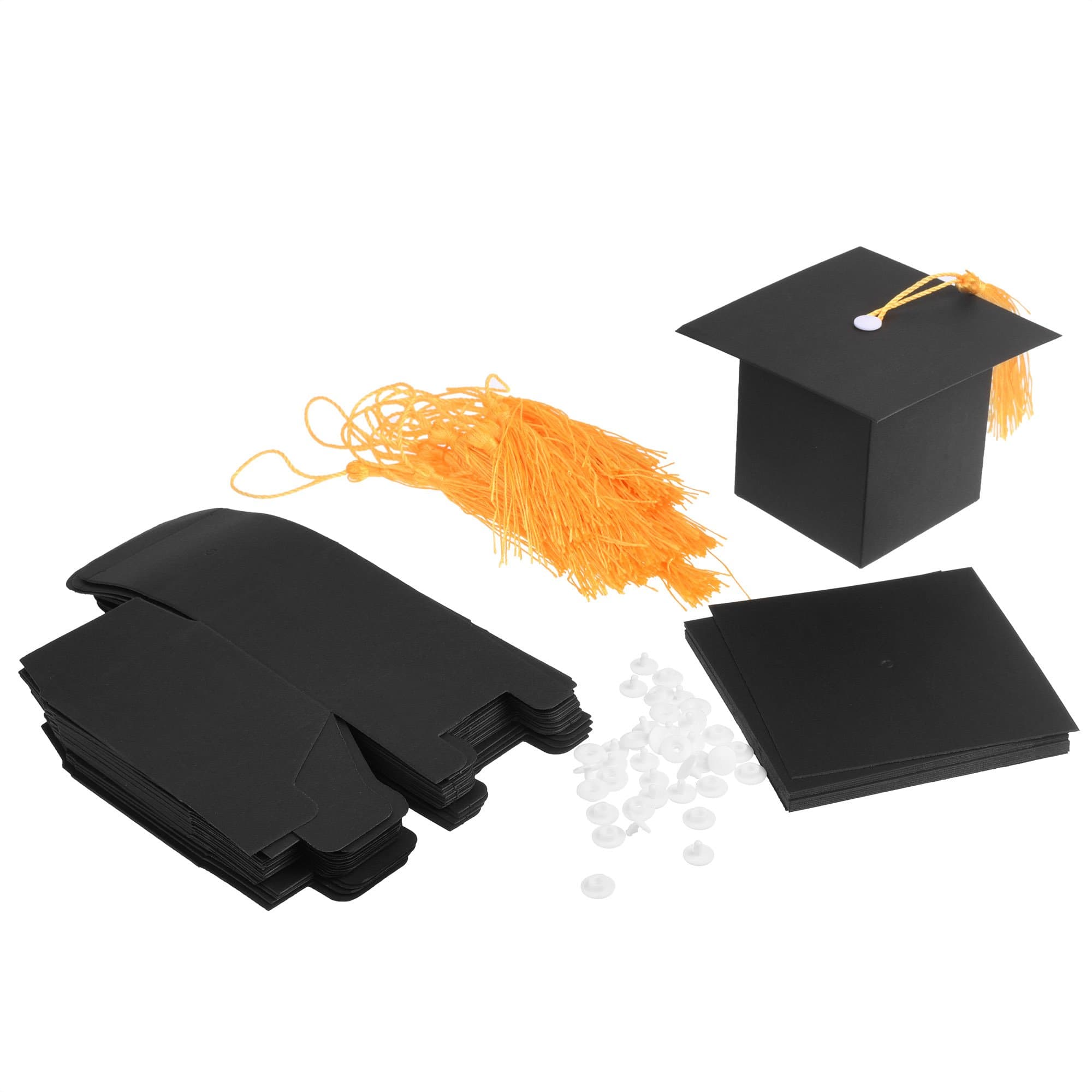 CM 20 Pcs Black Graduation Candy Boxes Party Favors, Graduation Cap Gift Box with Tassel