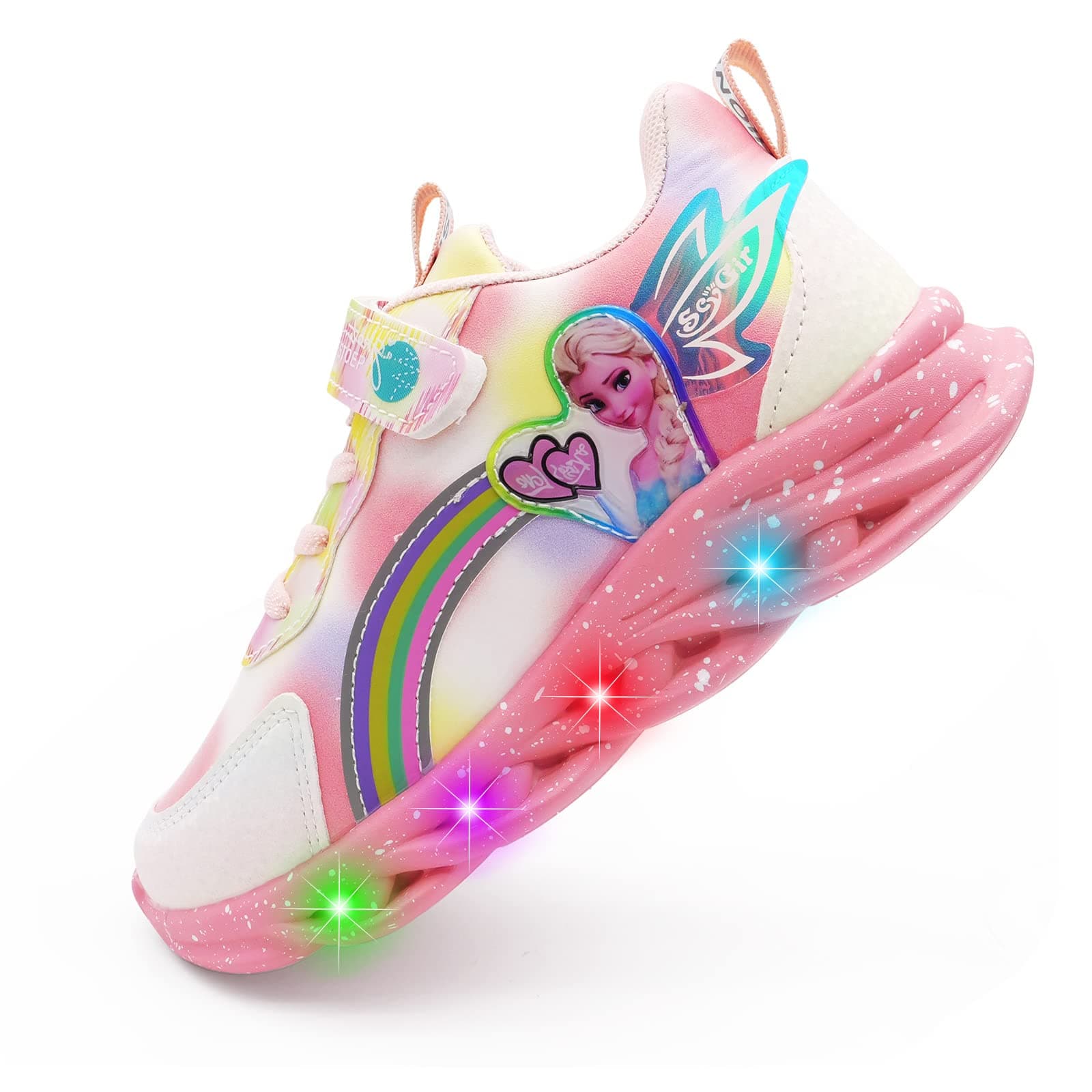 YAOWUQUANMovie Casual Shoes LED Light Up SneakersSnow Princess Shoes Baby Toddler Shoes Girl Birthday Present