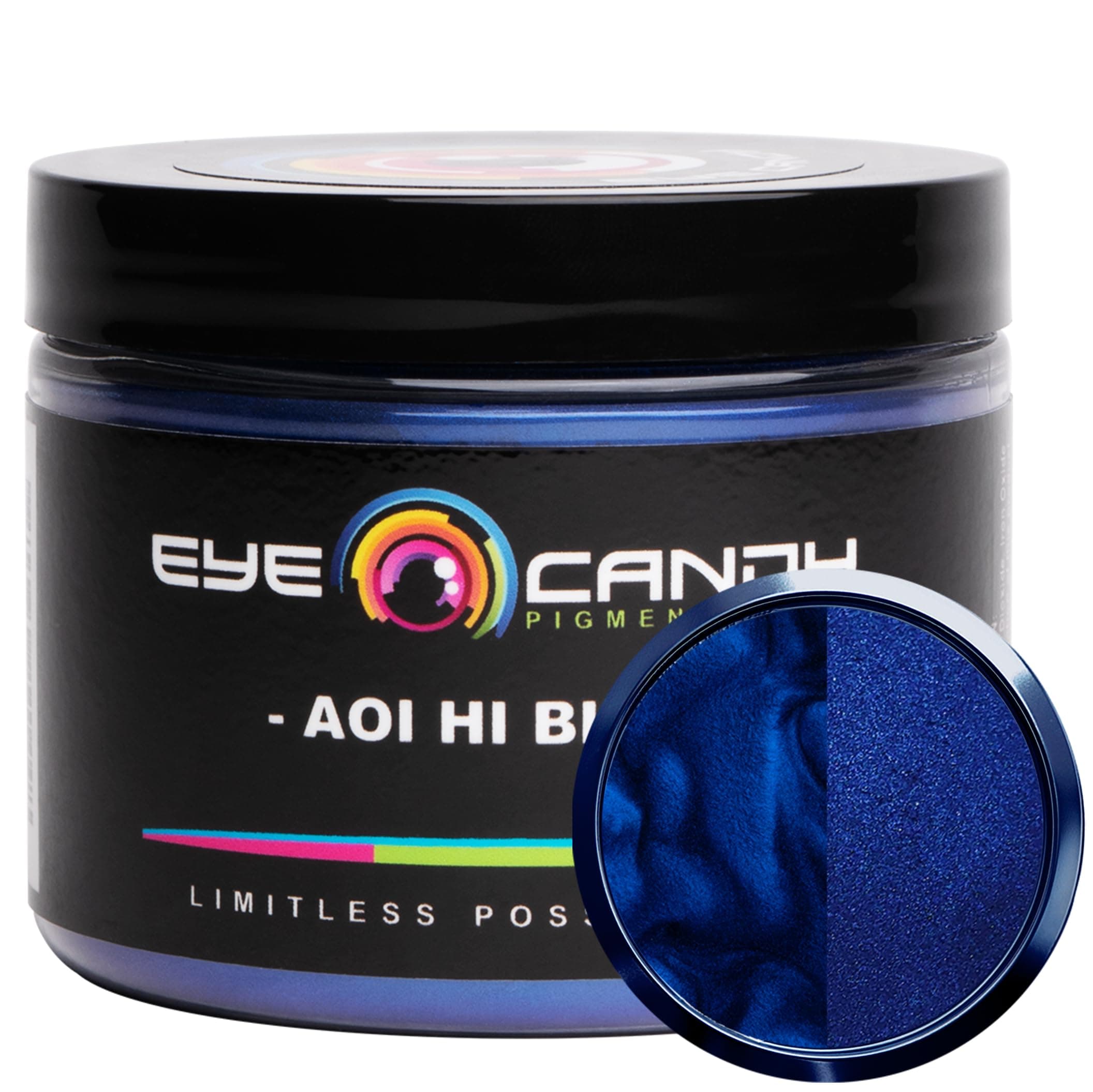 Eye Candy Pigments Premium Blue Mica Powder - Aoi Hi Blue (50gr) - for Epoxy, Resin, Soap, Paint, Woodworking, Acrylic Pouring, Bath Bombs, Fishing Lures - DIY Arts and Crafts Additive