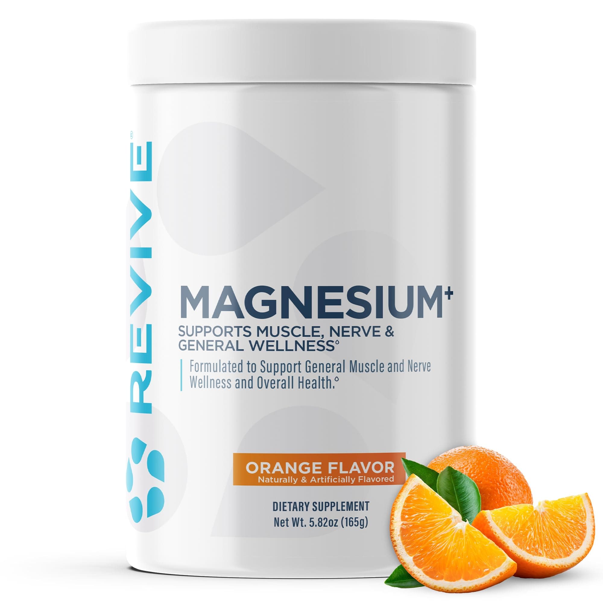 Revive MD Magnesium Powder Supplement - Magnesium Carbonate & Taurate Powder Drink Supports Healthy Bones, Muscles, & Nerves - Vegan-Friendly, Gluten-Free & Soy-Free - 30 Servings, Orange