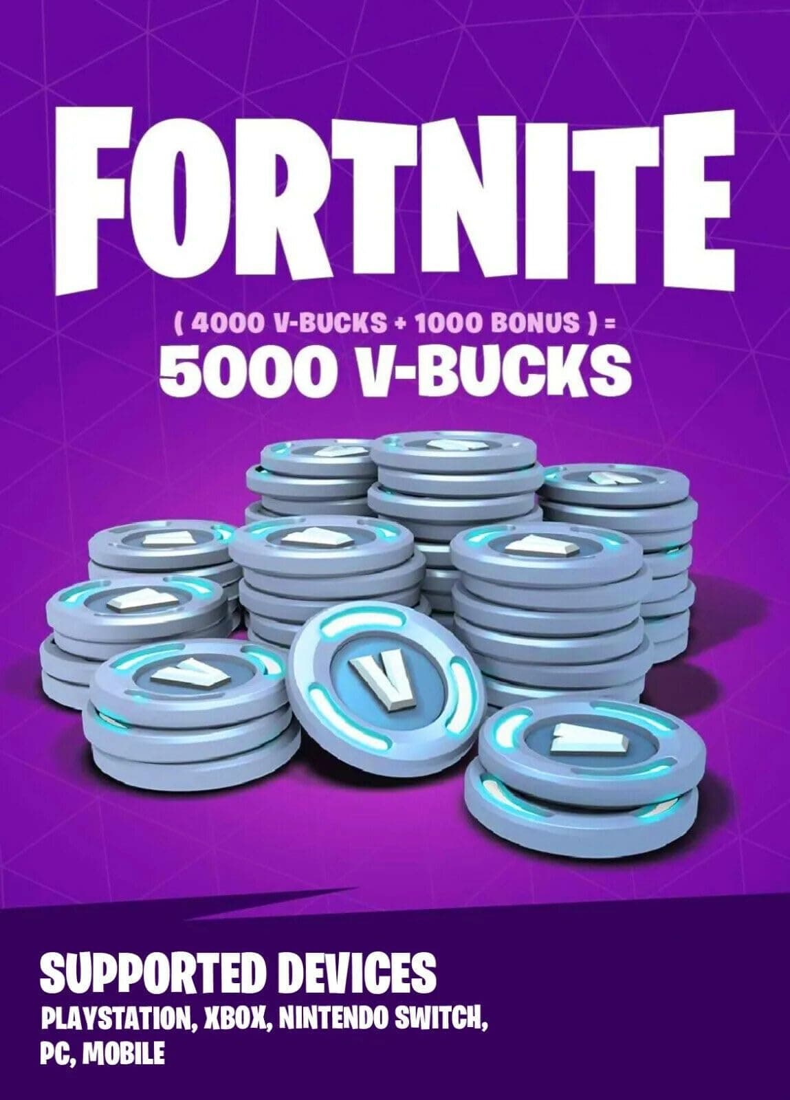 Fortnite 5000 Vbucks (All Devices) (Instant Delivery)