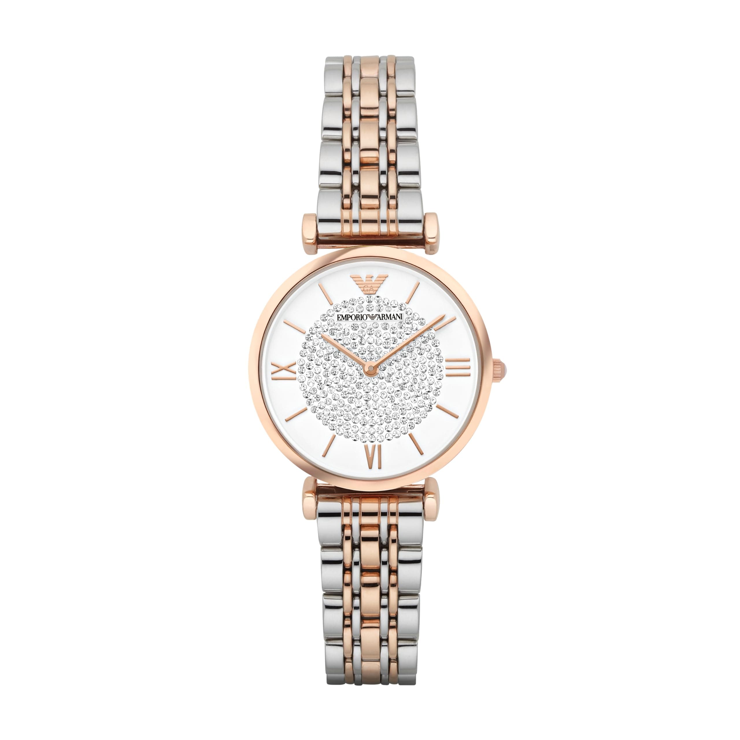 Emporio Armani Watch for Women, 32mm Two Hand Quartz Movement with Two Tone Stainless Steel Strap