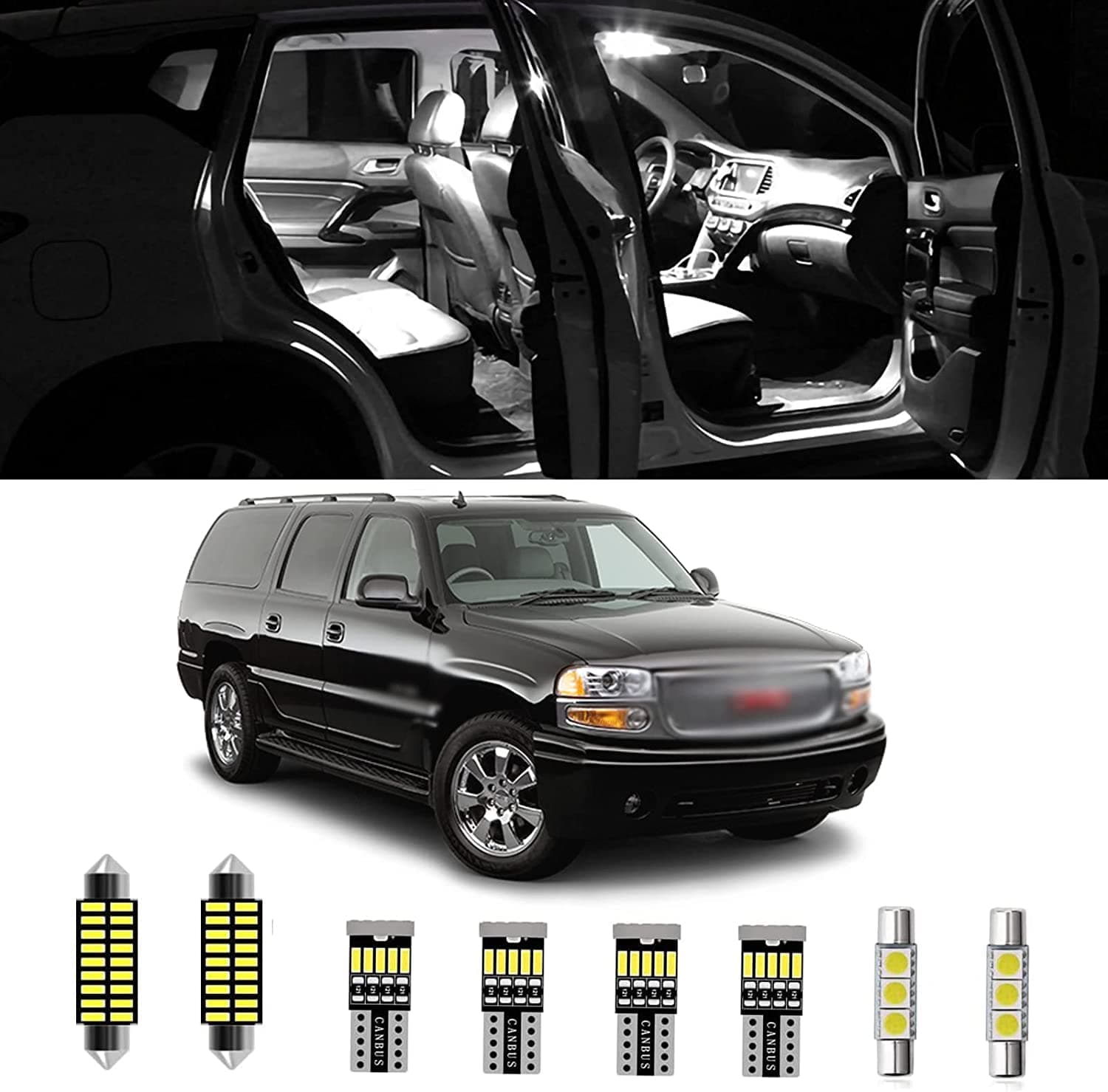 AWALITED 21pcs GMC Yukon Interior Lights Kit Super Bright Map Dome Light Bulbs Replacement for 2000-2006 GMC Yukon all models