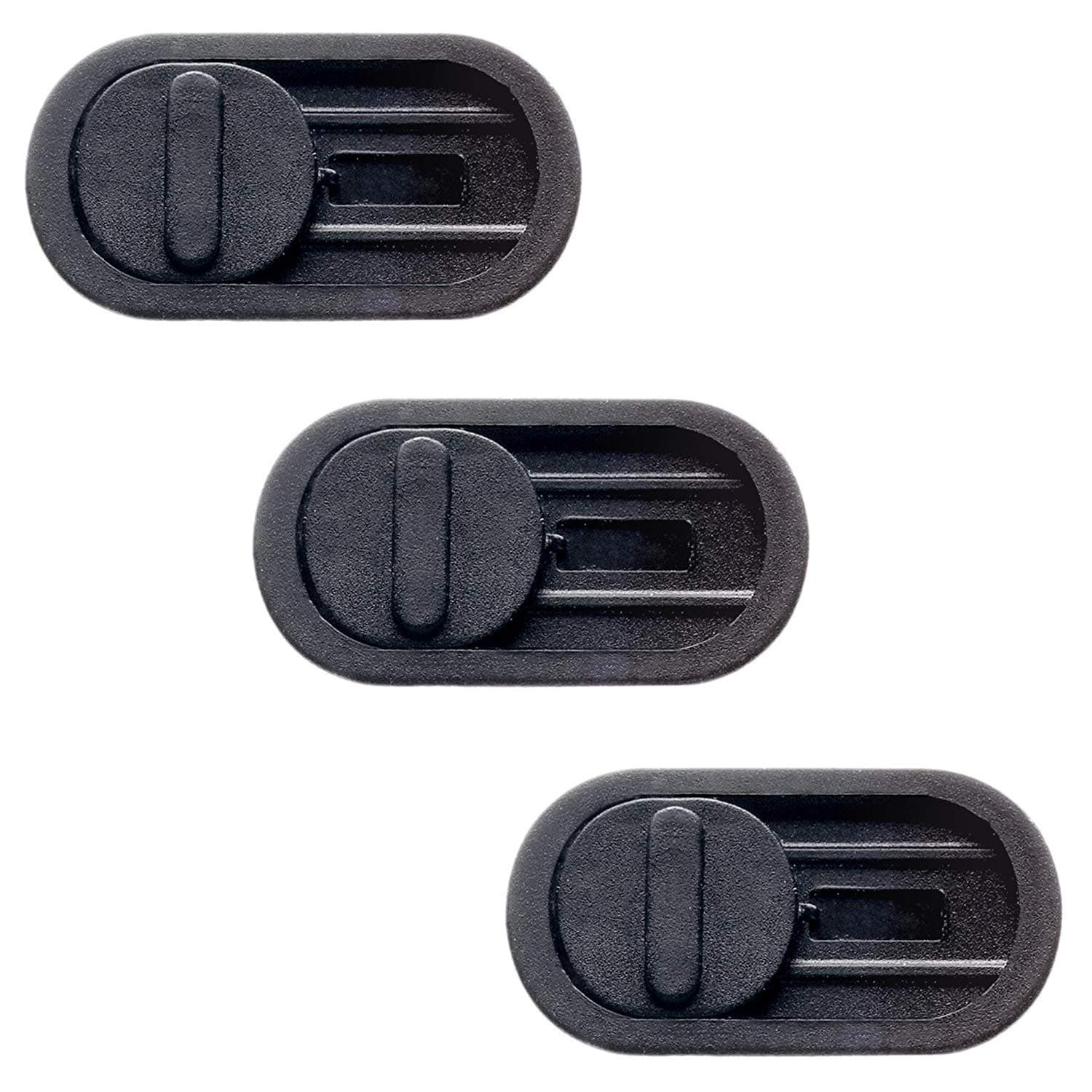 New FIRMER Adhesive Webcam Cover –Black Magnet Slider– Laptops, Macbooks, iPhone, Android - Perfect for Security & Privacy Against Cam Hacks Made of Swiss Quality. Removable and Reusable. (3 PC)