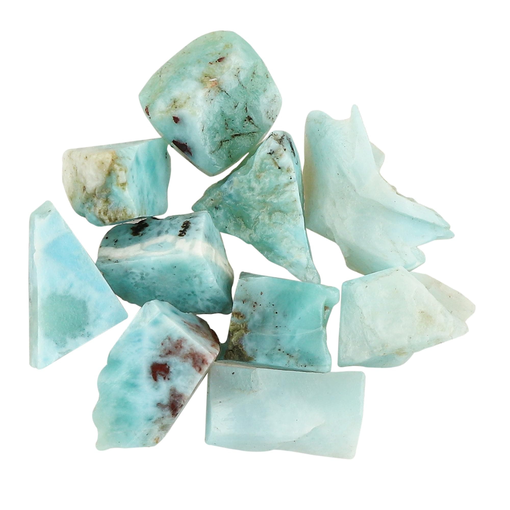 CRYSTALIS Wholesale 50 carats Natural Sea Blue Raw Larimar Pectolite, Loose Gemstone Bulk Rough Jewelry Making Supply, Chakra & Healing Raw Stones, Wire Wrapping, DIY, Gem Collection, 10-15mm