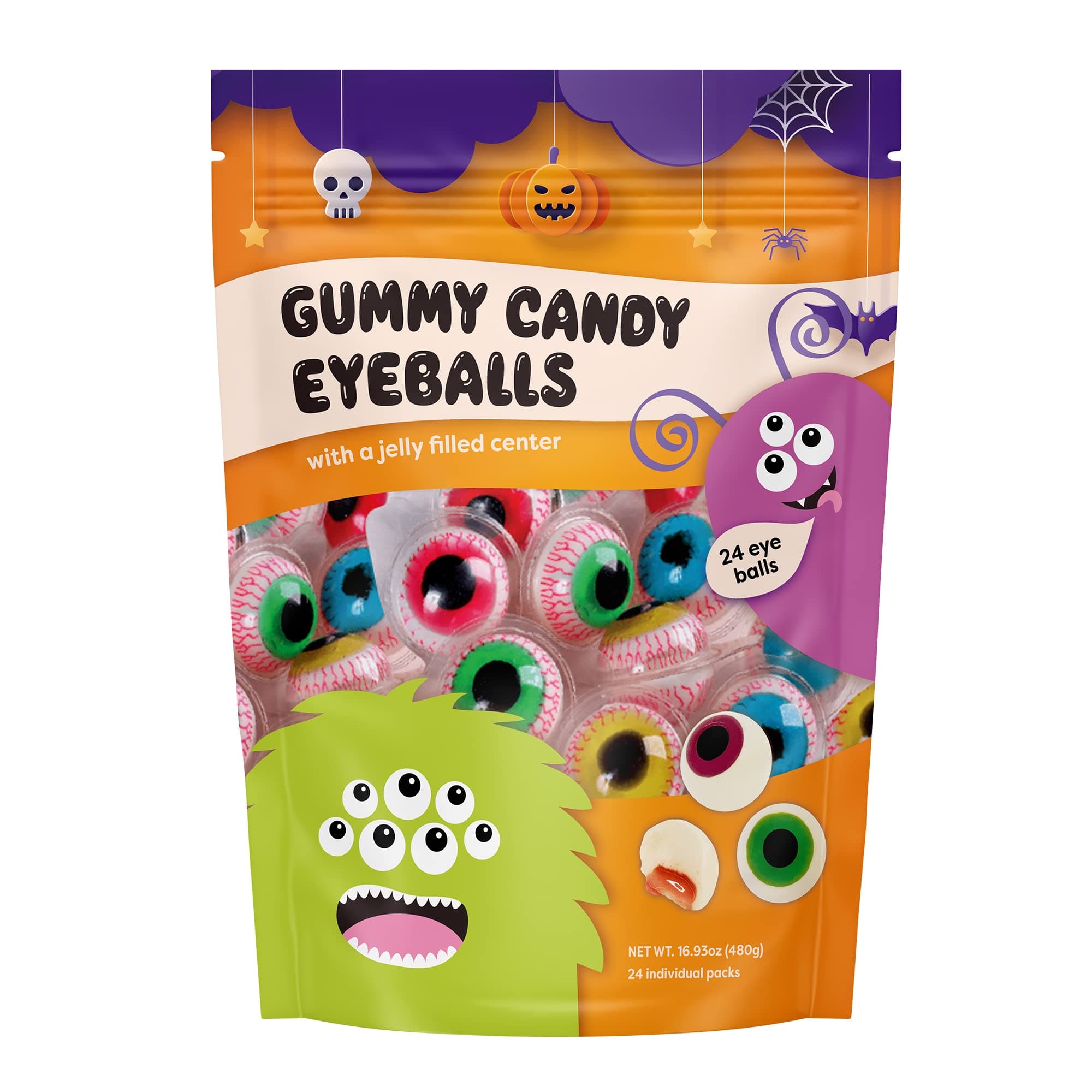 Gummy Candy Eyeballs, 16.93oz, PACKAGED WITH BRYANT DESAI SUPPLIES Pen