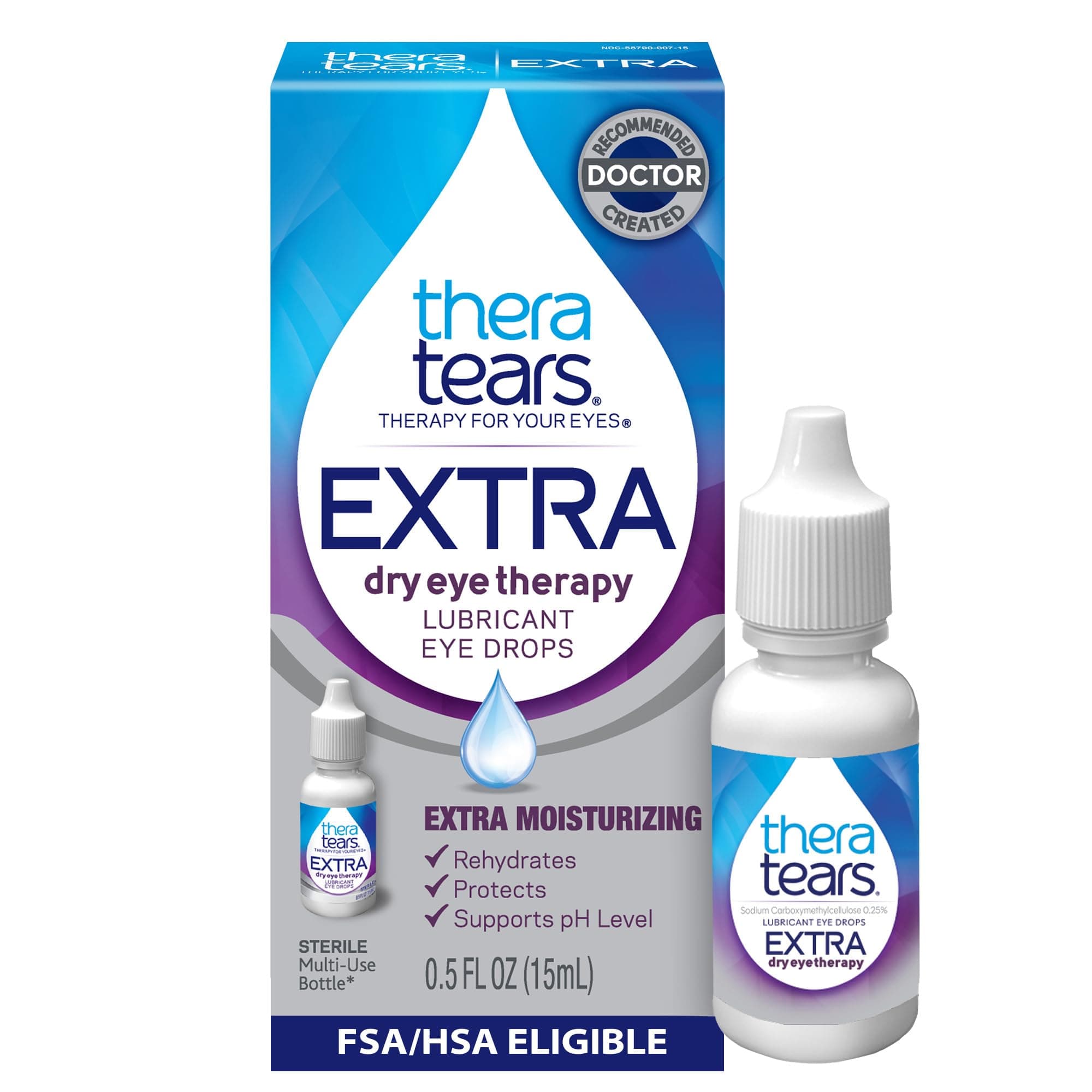 TheraTears Extra Dry Eye Therapy Lubricating Eye Drops for Dry Eyes, 0.5 Fl Oz
