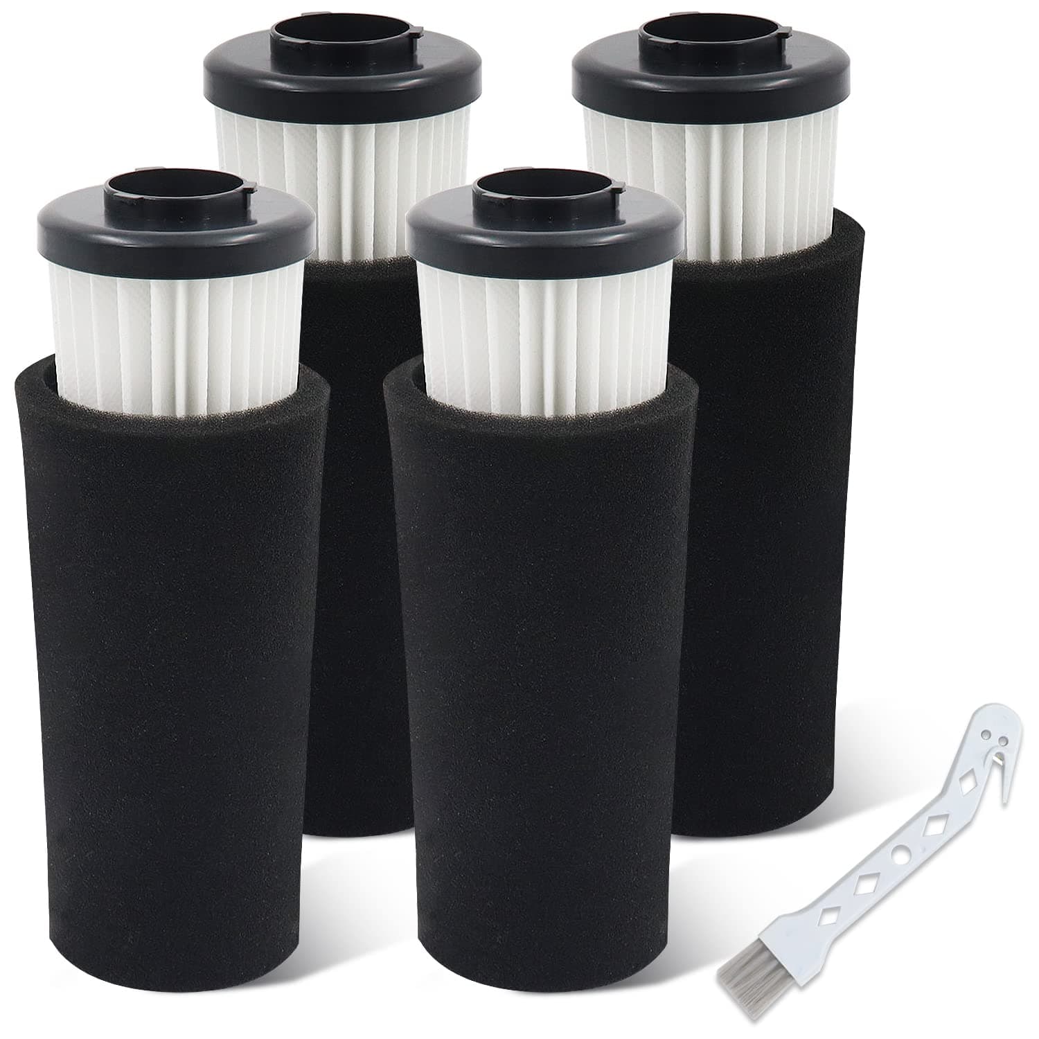 - F112 Filter Replacement 4 Pack Compatible with Dirt Devil Upright Vacuum Cleaner, Pre Motor Endura Odor Trapping Filter Set, Replace part AD47936