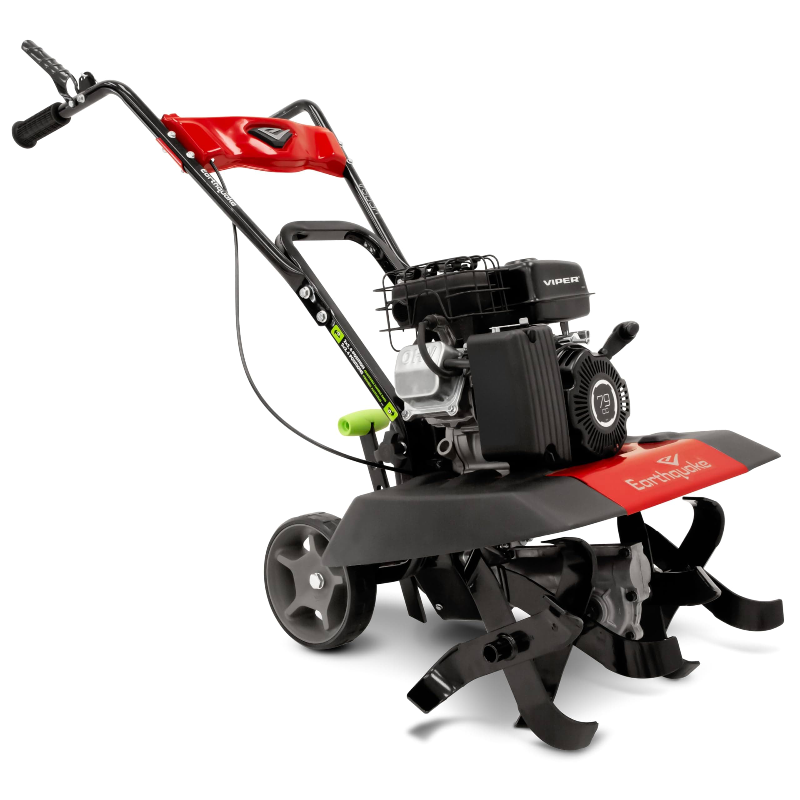 Versa 2-in-1 Tiller Cultivator with a 79cc 4-Cycle Viper Engine, Removable Side Shields, Toolless Tilling Width Adjustment, Integrated Transport Wheels, Model: 24734