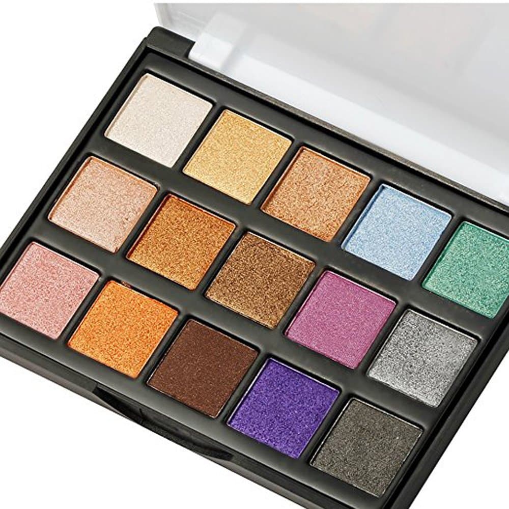 DONGXIUB Lasting Eyeshadow Makeup Palette Travel 15 Colors Shimmer Giltter Cosmetic Eye Shadows Makeup Pallet