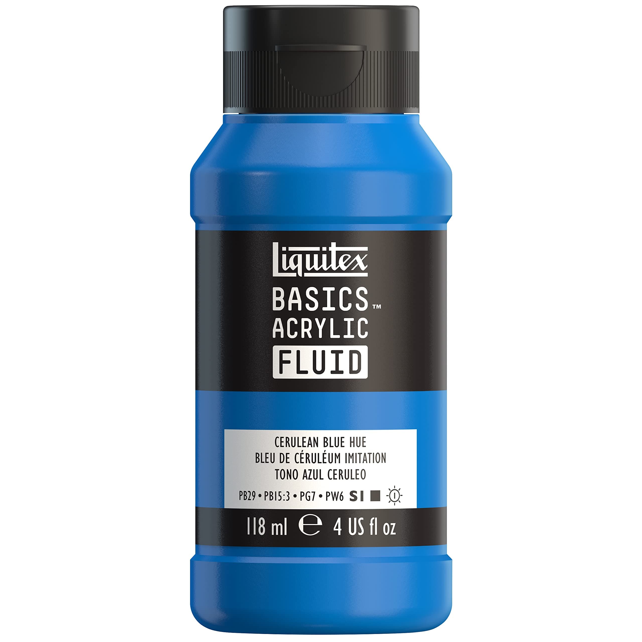 Liquitex Basics Acrylic Fluid, 118ml Bottle, Cerulean Blue Hue