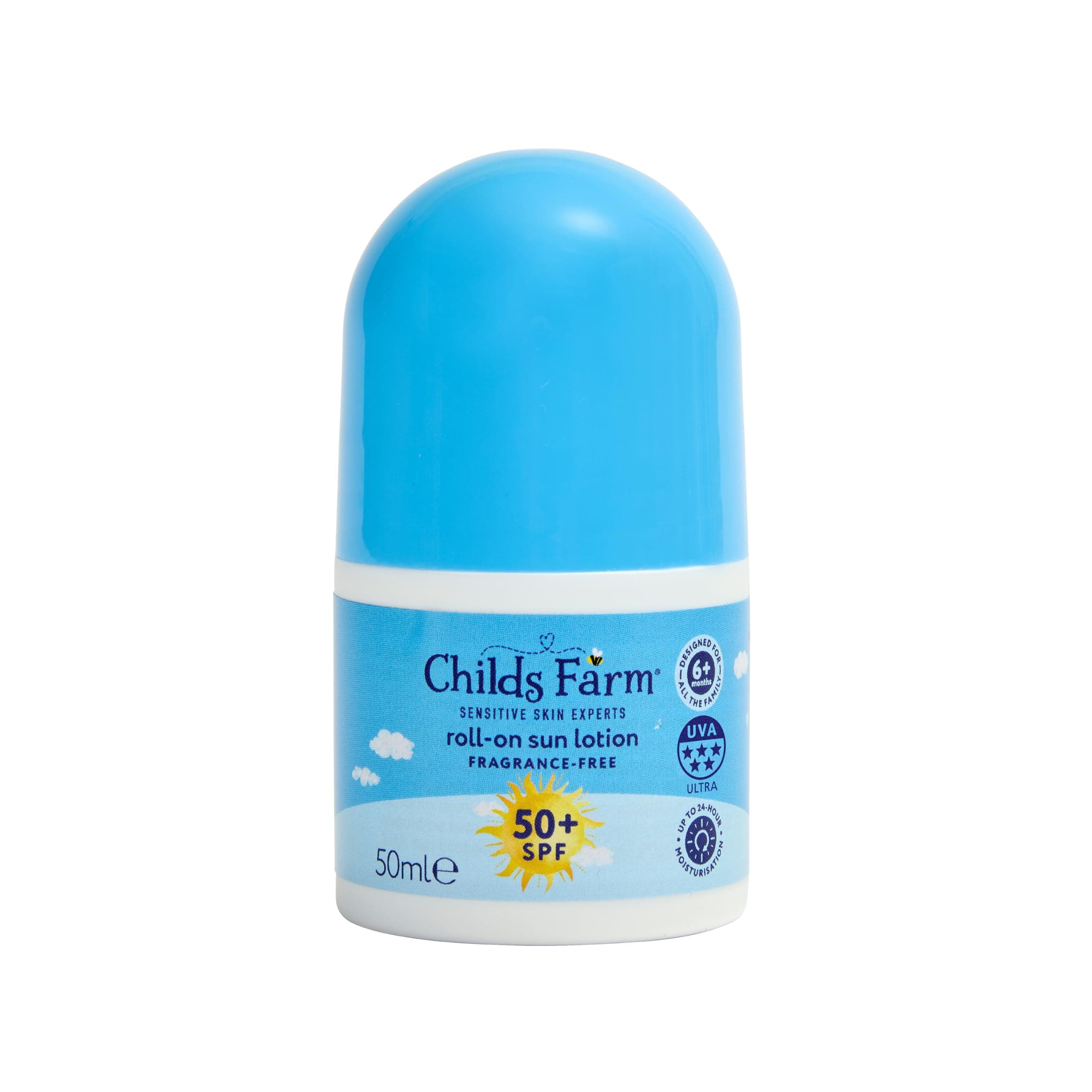 Kids & Baby Sun Lotion Roll-On SPF 50+ | UVA & UVB Very High Protection | Extra Water Resistant | Fragrance Free | Suitable for Dry, Sensitive Skin, 50ml