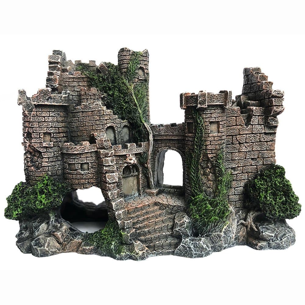 SLOME Aquarium Ornaments Resin Castle Decorations - Fish Tank Supplies Accessories,Eco-Friendly Fish Tank Castle Aquarium Ornament