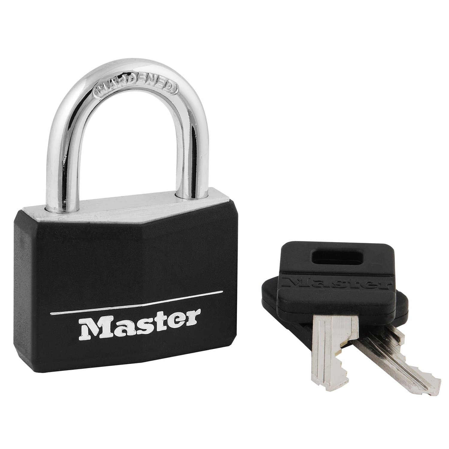 141D Solid Aluminum Padlock, Black Cover, 1-9/16-inch, 7/8-inch Shackle