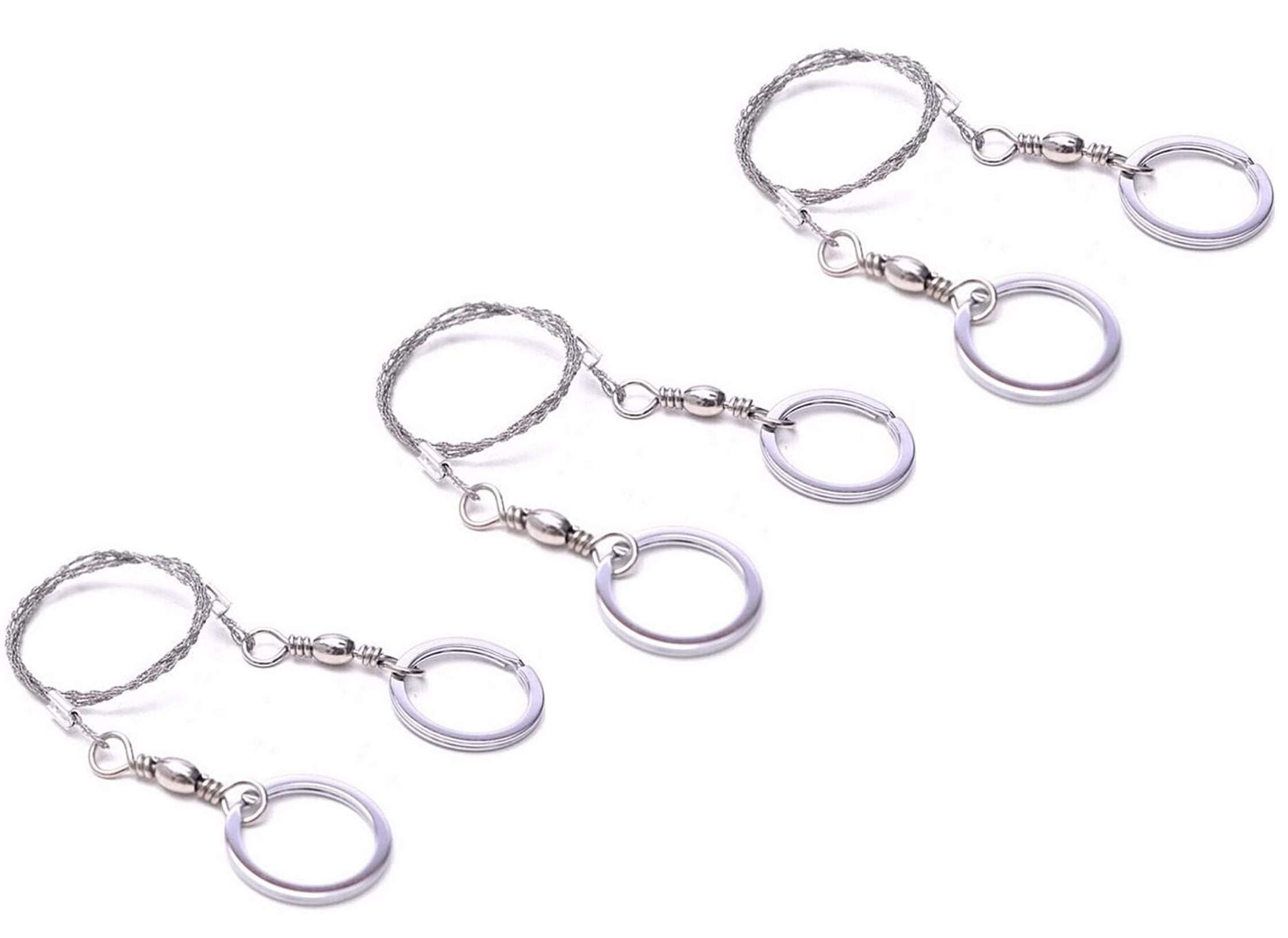 3 Pack Wire Saw Survival I Stainless Steel Pocket Chainsaw Backpacking Gear I 22 Inch Light Weight Cable Cutting String I Emergency Camping Chainsaw Rope Kit for Cutting Trees & Wood