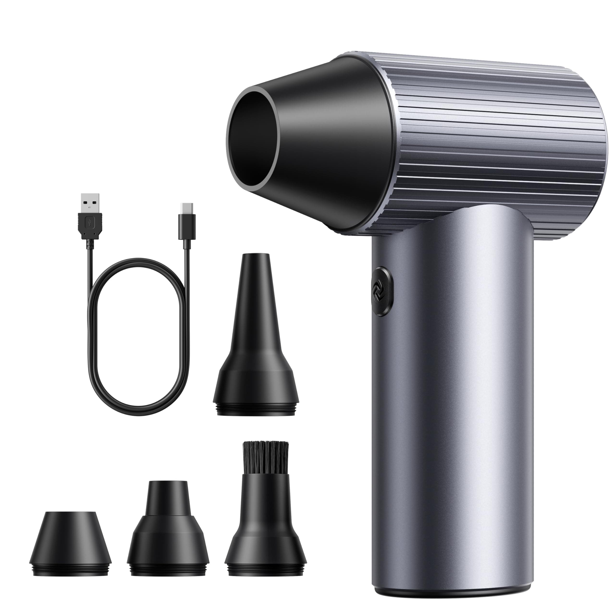 COSANO Jet Dry Full Metal Mini Blower - 300,000 RPM Electric Air Duster - Rechargeable Compressed Air Blower - High Power Air Duster with 3 Speeds and 4 Nozzles