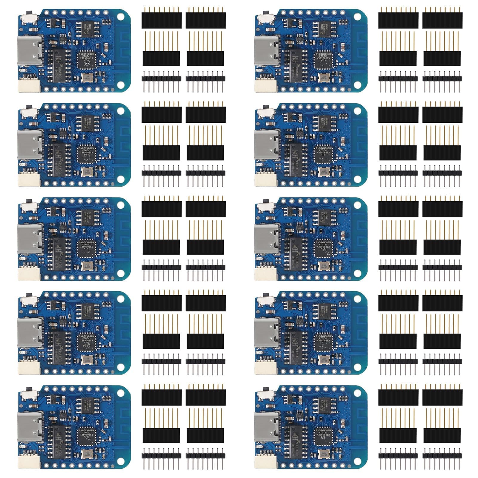 10pcs WeMos D1 Mini V4.0.0 Type-C USB WiFi Internet of Things Board Based ESP8266 4MB Compatible with Arduino MicroPython Nodemcu (V4.0.0 Type-C)