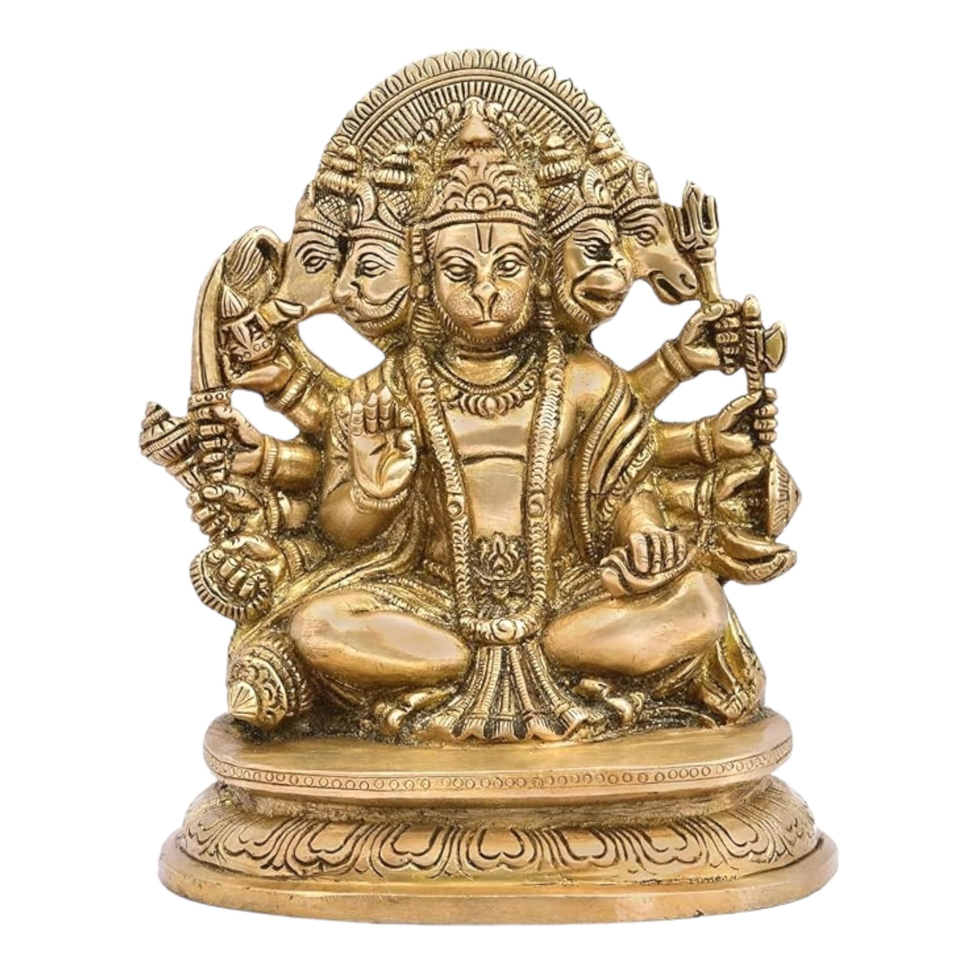 Ashtadhatu-Brass Shri Panchmukhi Hanuman Ji Idol (3 Inch Height)