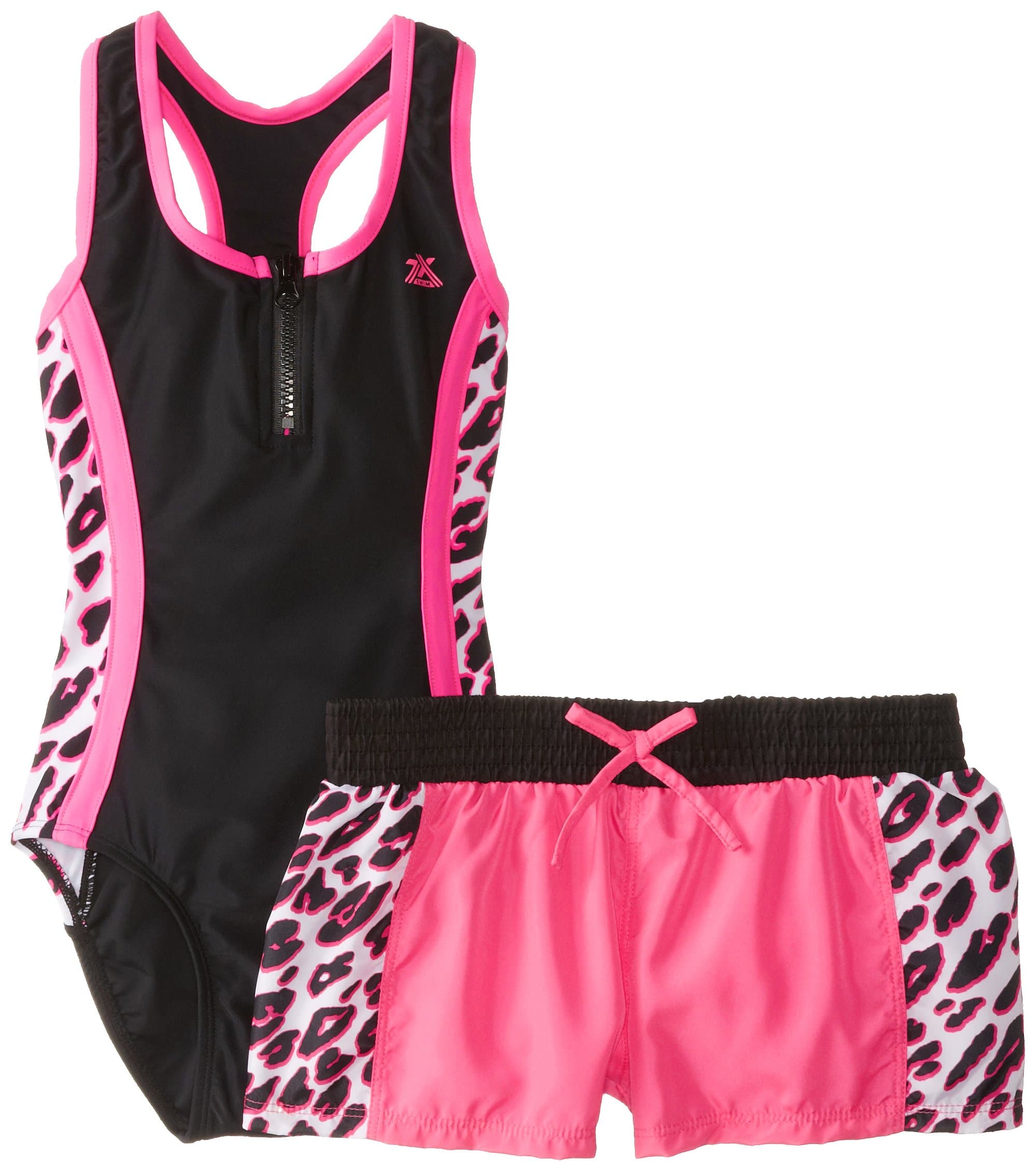 ZeroXposur Big Girls' Prowl 1 Piece Swim with Short