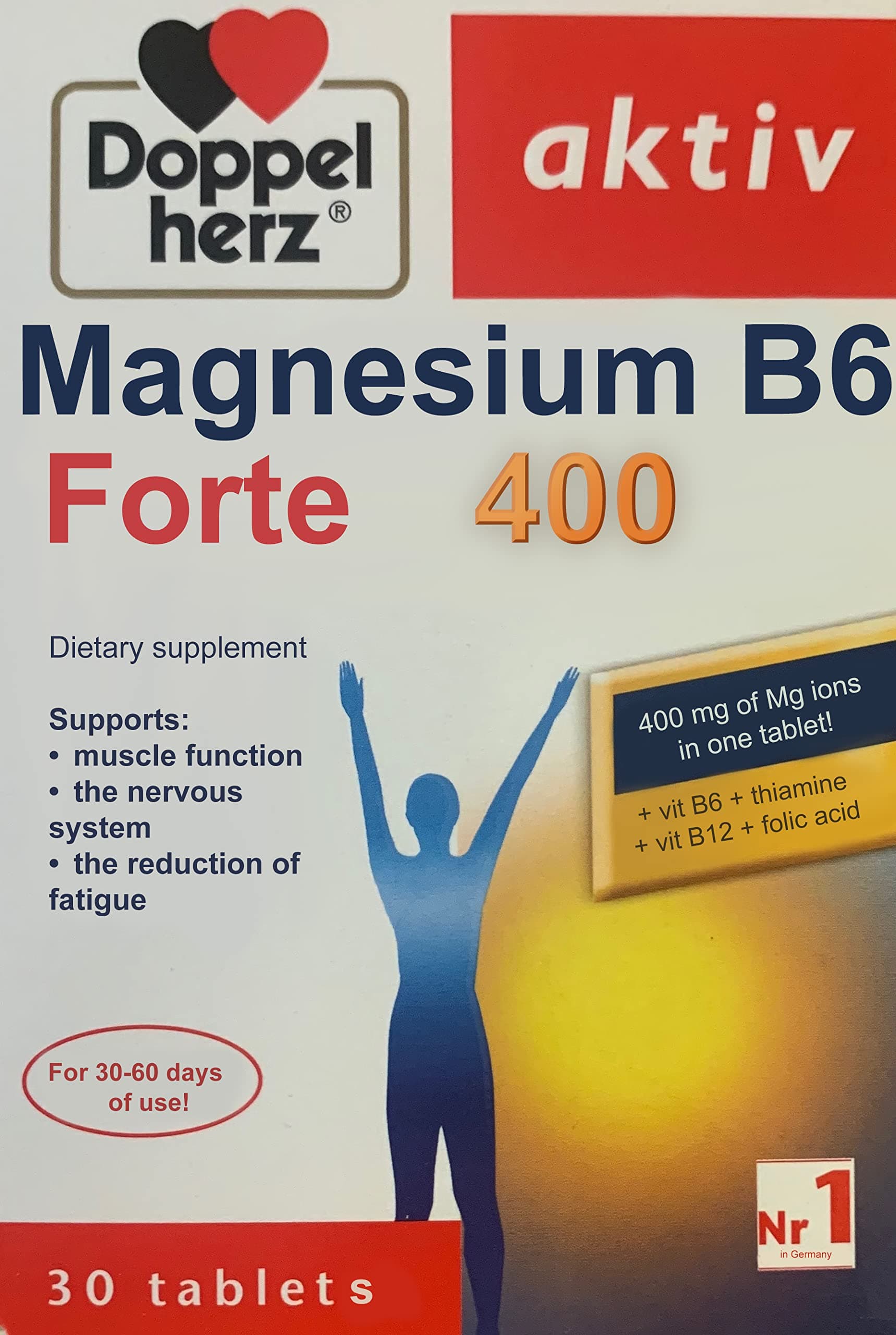 Dietary Supplement Doppelherz Active Magensium Forte 30tabs.