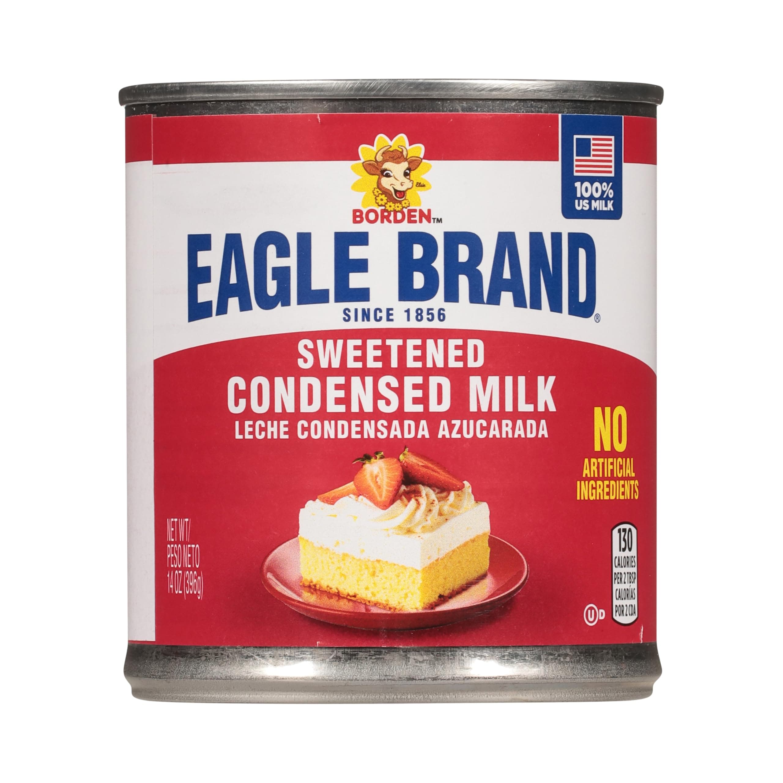 Eagle Brand 14oz Sweetened Condensed Milk, Great for Flan, Cooking, Baking, Drinks, Dessert, Ice Cream, No Artificial Ingredients, Gluten Free, Rich Creamy Flavor, rBST-Free, Kosher-Dairy