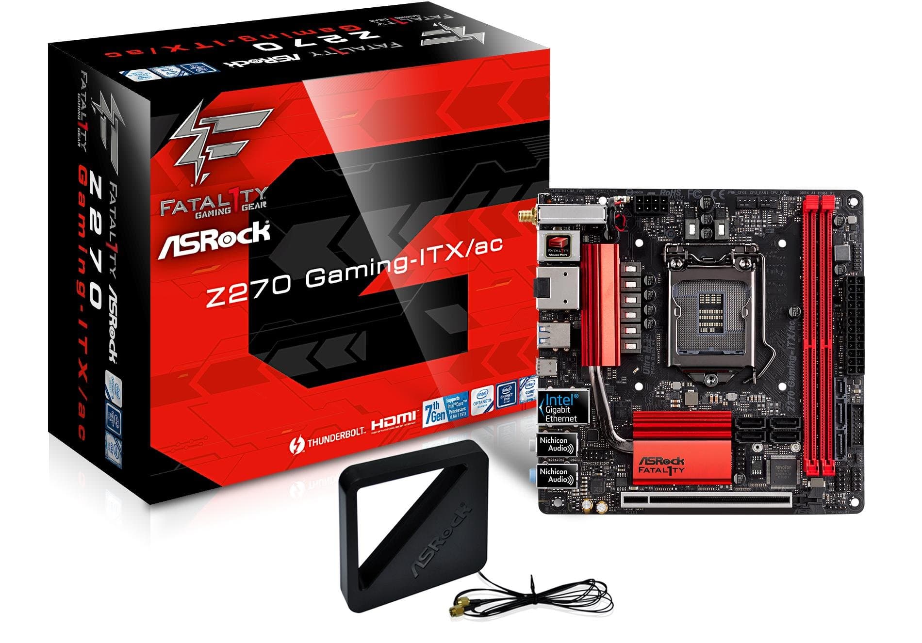 ASRock FATAL1TY Z270 GAMING-ITX/AC LGA1151/ Intel Z270/ DDR4/ SATA3&USB3.0/ M.2&SATA Express/ WiFi/ A&GbE/ Mini-ITX Motherboard