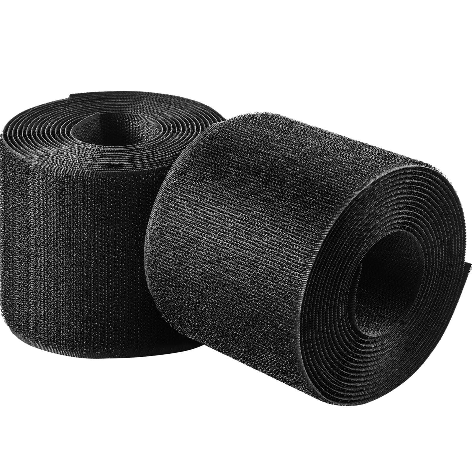 WILLBOND 2 Pack 10 ft x 3 Inch Cable Floor Strip Cable Cover Cords Carpet Protector Management Hook and Loop Tape for Wires on Floor Cords and Prevent a Trip Hazard (Black)