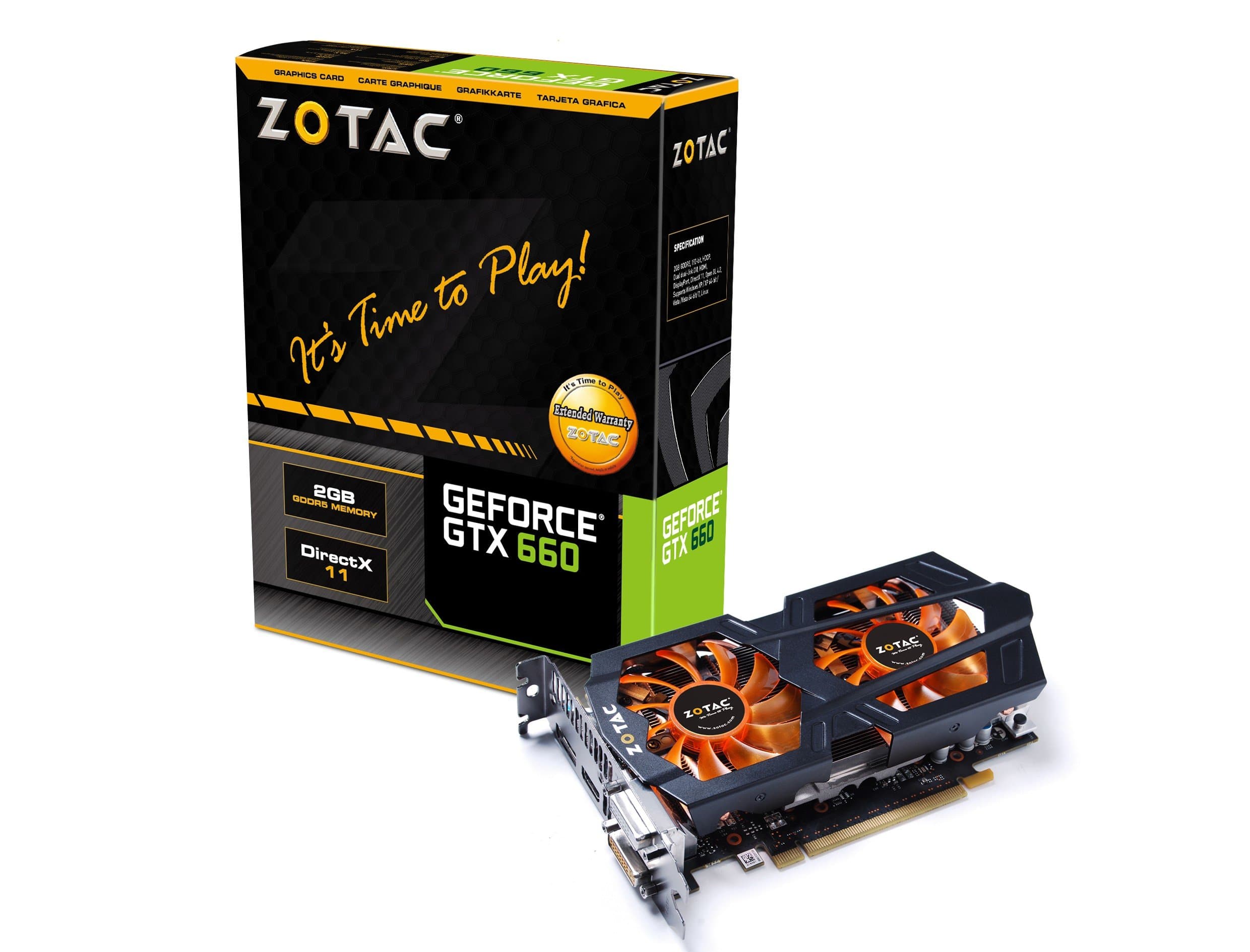 ZOTAC GeForce GTX 660 2GB GDDR5 PCI Express 3.0 HDMI DVI DisplayPort SLI Ready Graphics Cards ZT-60901-10M