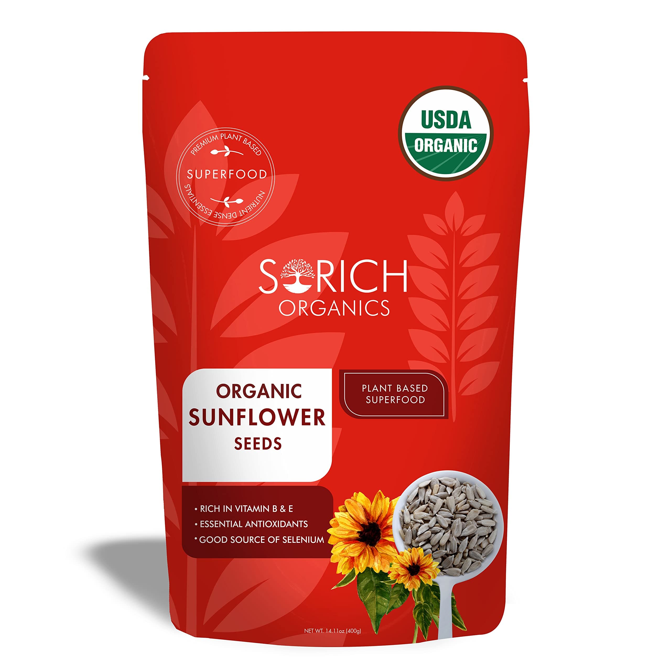 Sorich Organics Raw Sunflower Seeds 400g | Sunflower Seeds for Eating | Sunflower Seed 400gm | Healthy Snacks, Diet Food | Antioxidant Immunity Booster