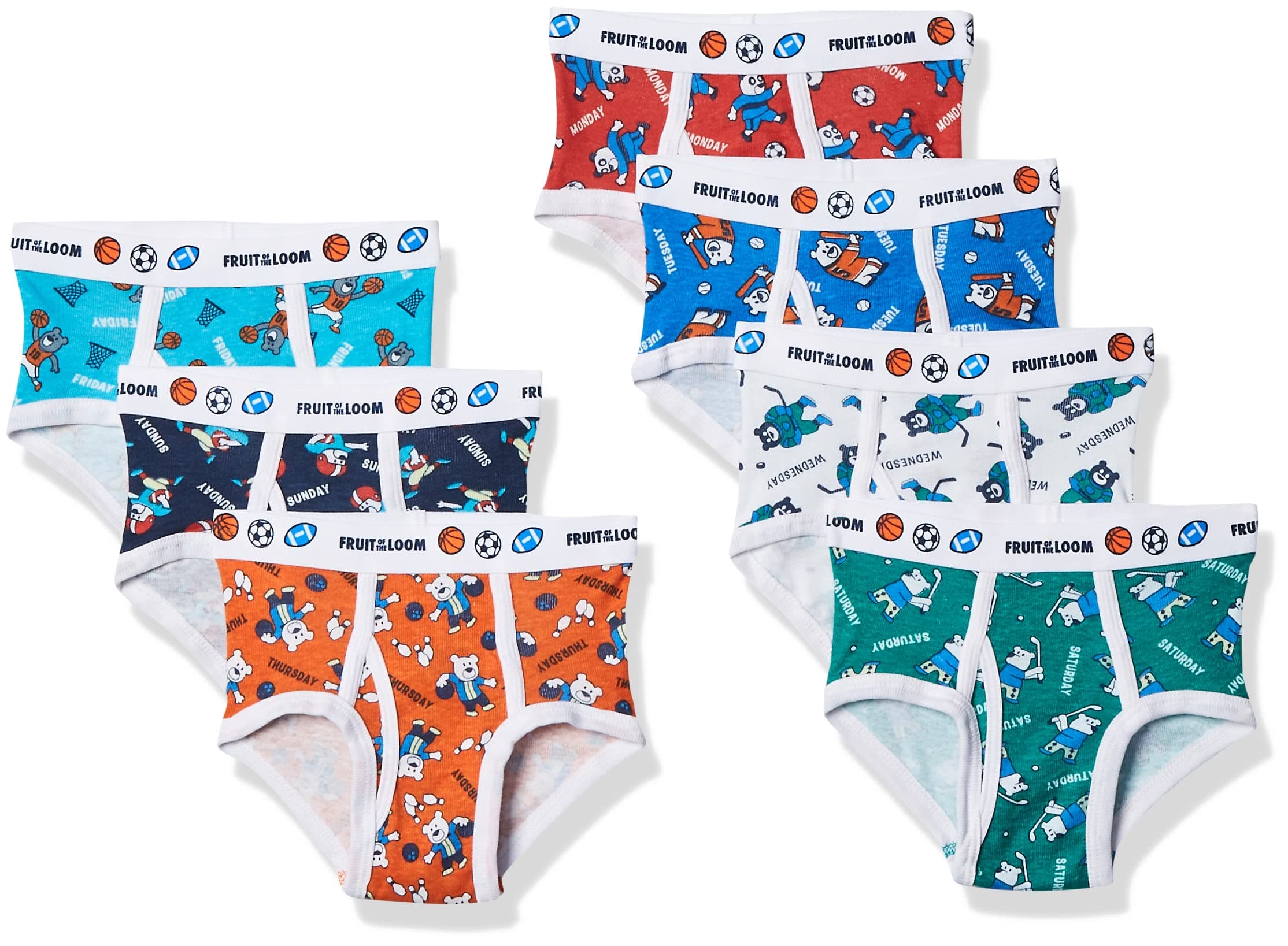 Boys' Tag Free Cotton Briefs Underwear (Assorted Colors)