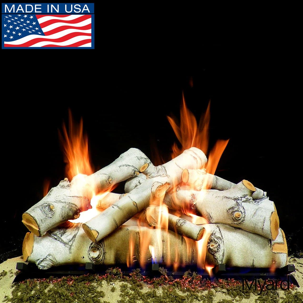 PayandPack Deluxe 30" Sierra Birch Fire Gas Logs (LOGS ONLY) for Natural Gas/Liquid Propane Vented Fireplace