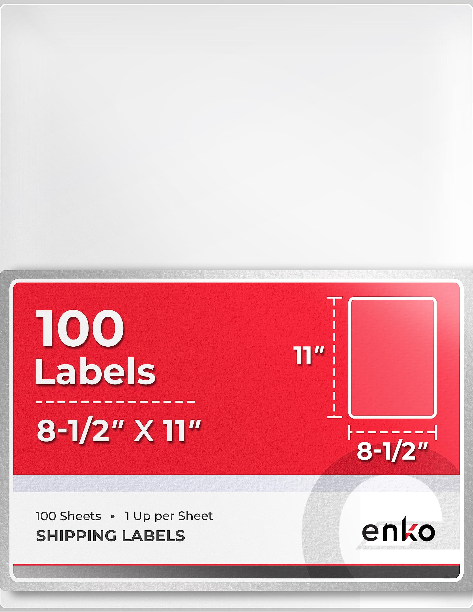enKo Products - 8-1/2 x 11 Inch Label - White Blank - 1 Per Sheet Full Shipping Address Labels for Laser Inkjet Printer (110 Sheets, 110 Labels)