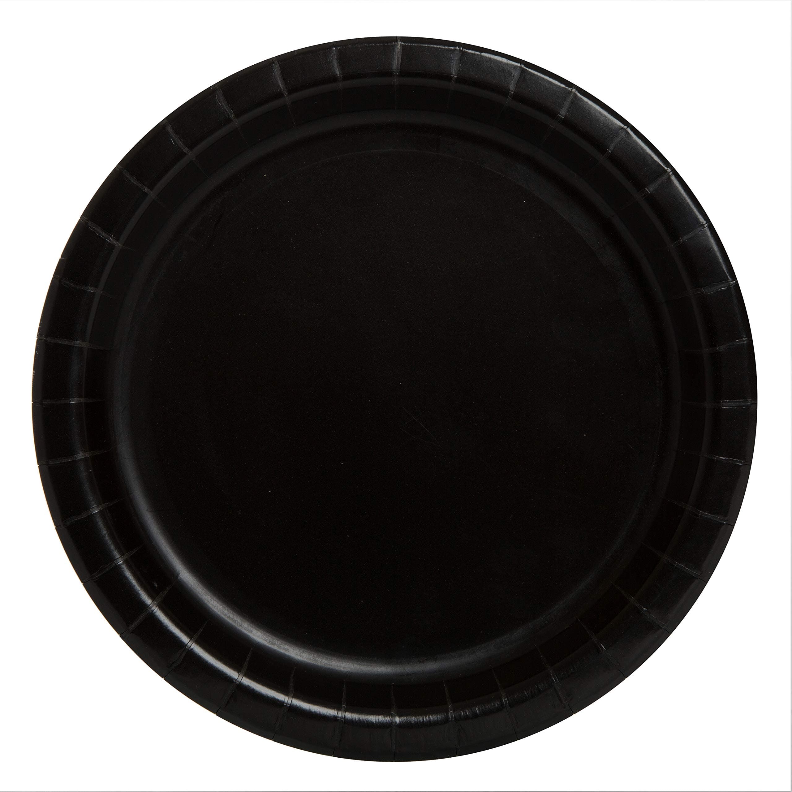 Unique Midnight Black Paper Plates, Pack of 16 – 9" Round Disposable Party Plates, Eco-Friendly & Plastic-Free for Birthdays, Graduation, Halloween, Weddings, Desserts, Snacks, Easy Clean-Up