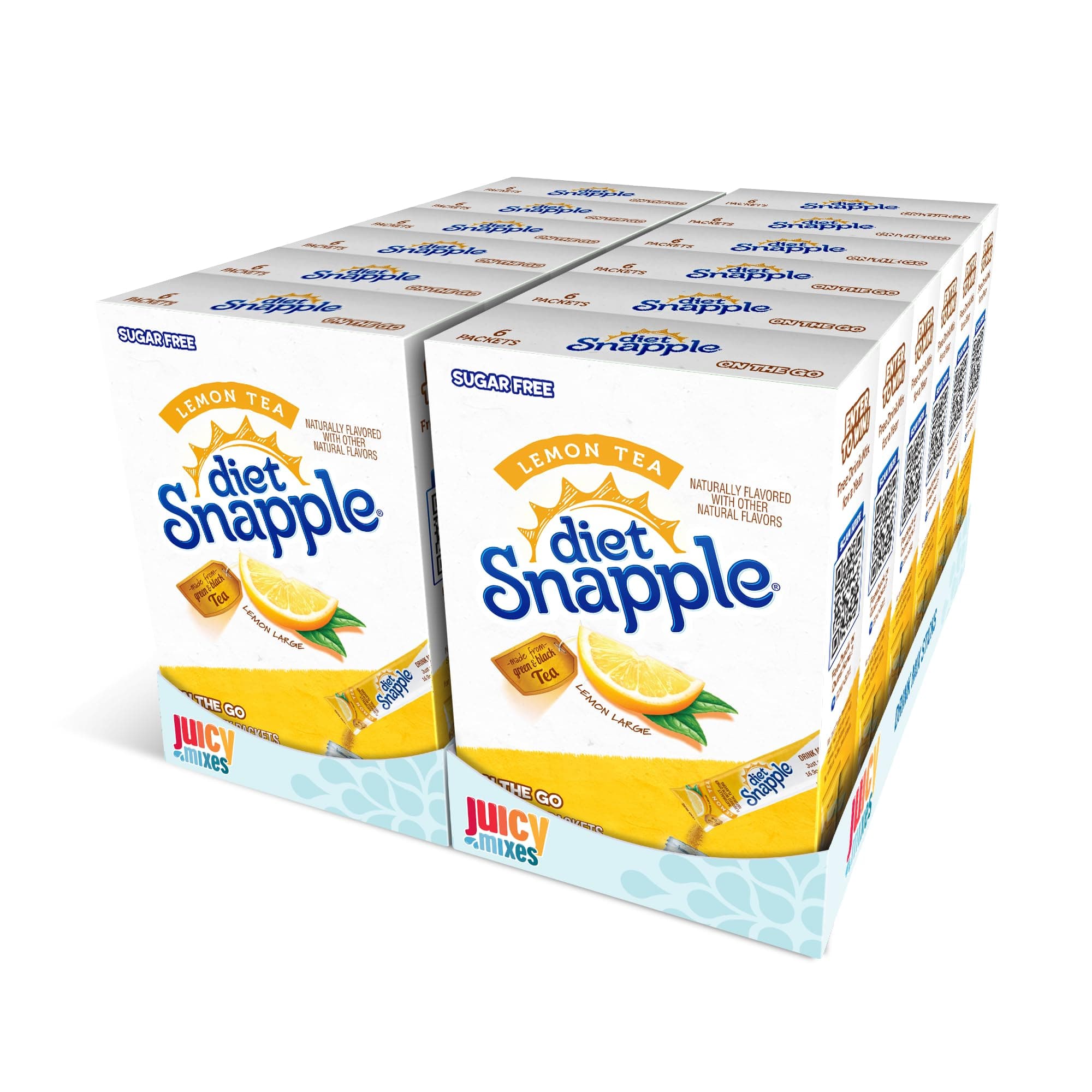 Diet Snapple Powder Drink Mix – Sugar Free & Delicious, Made with Natural Flavors (Diet Lemon, 72 Sticks)