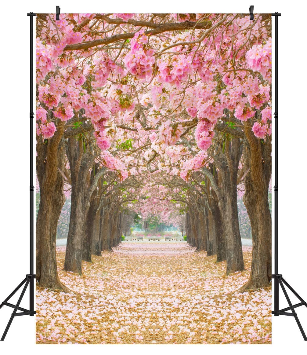 Duluda 6X9FT Seamless Sakura Trees Alley Vinyl Photography Backdrop Living Room Indoor Photo Background Studio Prop WD79B