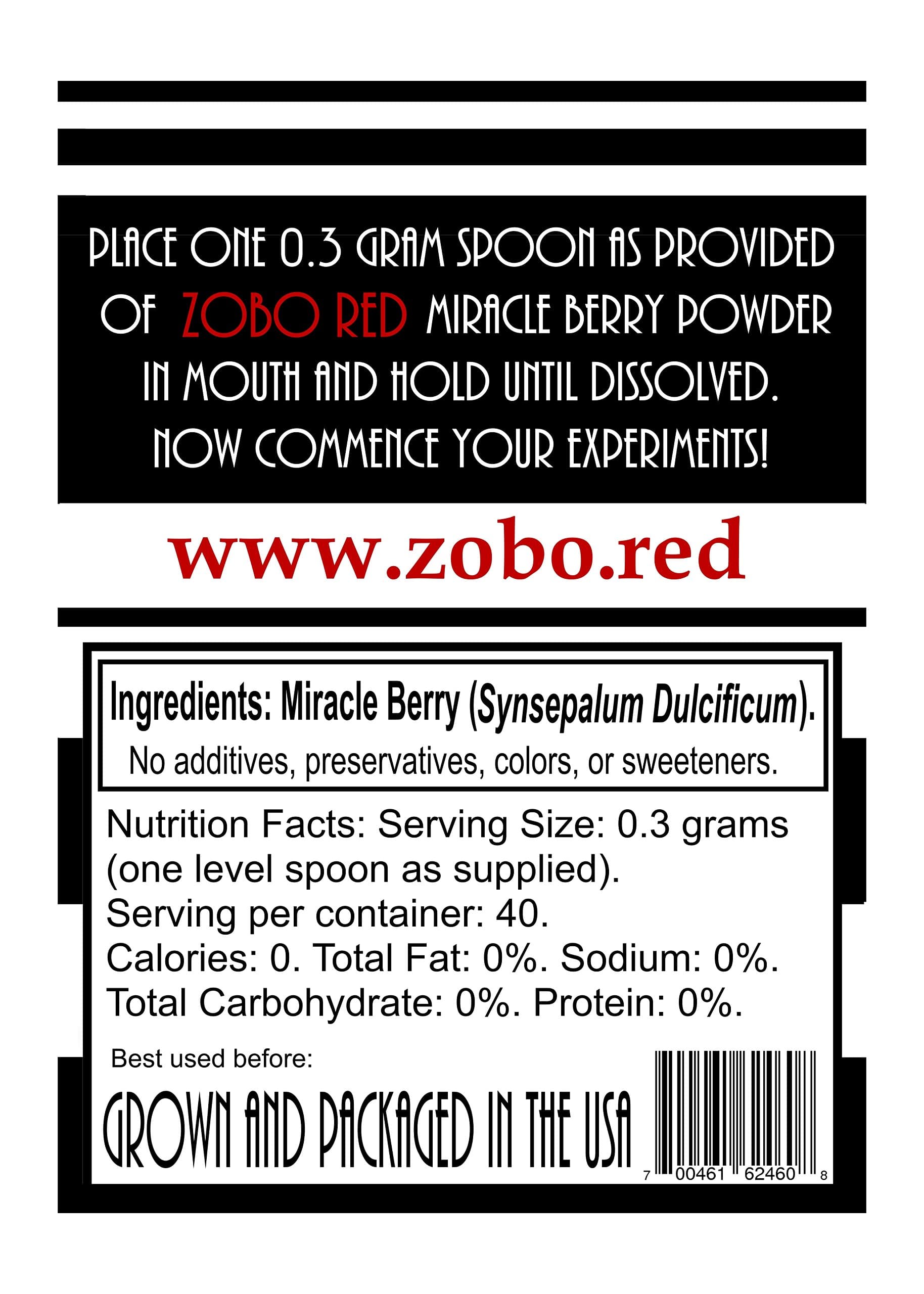 Miracle Berry powder - 40 servings - Best Price - Grown in USA