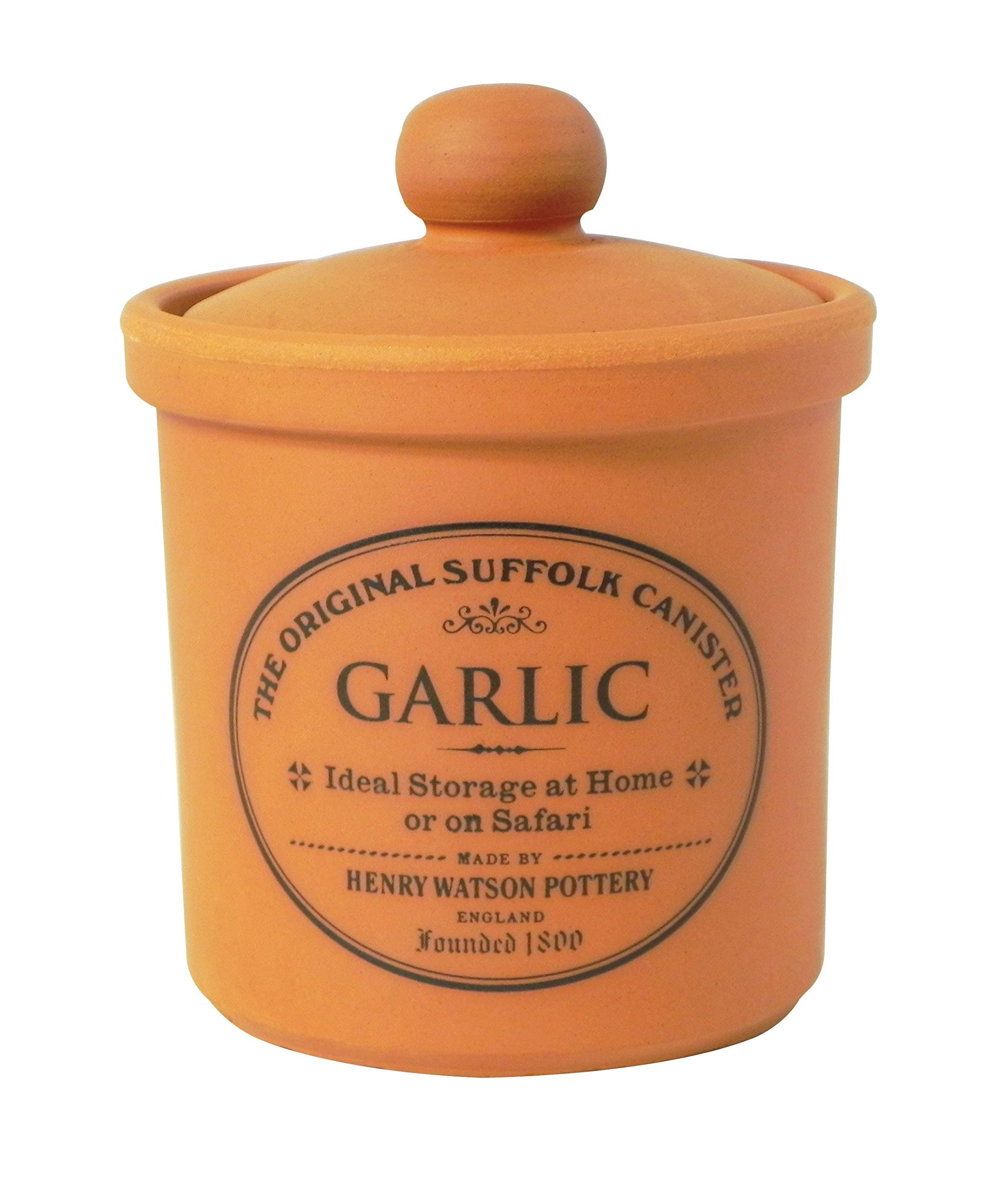 Henry Watson - Garlic Keeper - Terracotta - Made in England - The Original Suffolk Collection - 3.8 inches x 4 inches