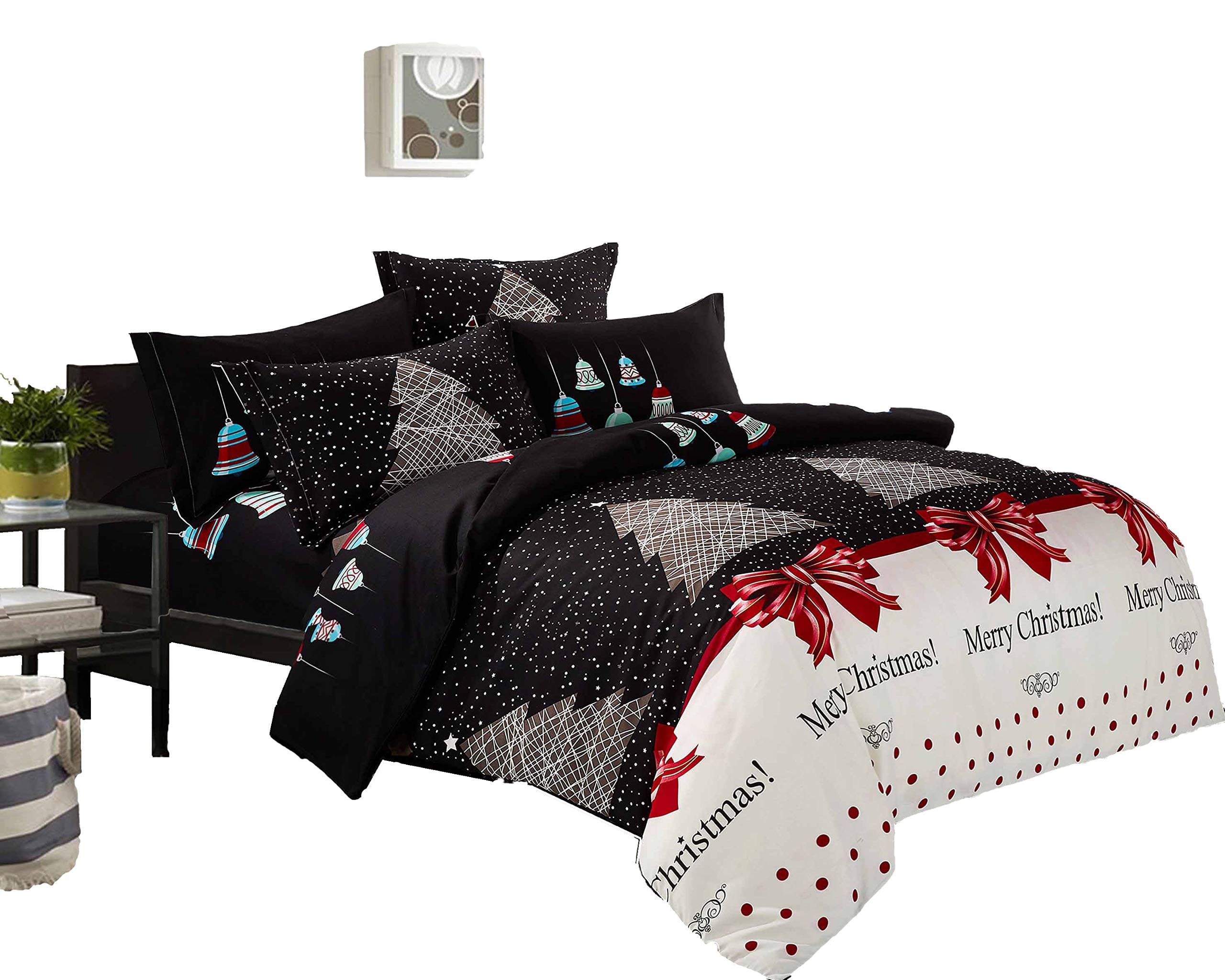 Swanson Beddings Christmas 3-Piece Bedding Set: Duvet Cover and Pillow Shams (Twin)