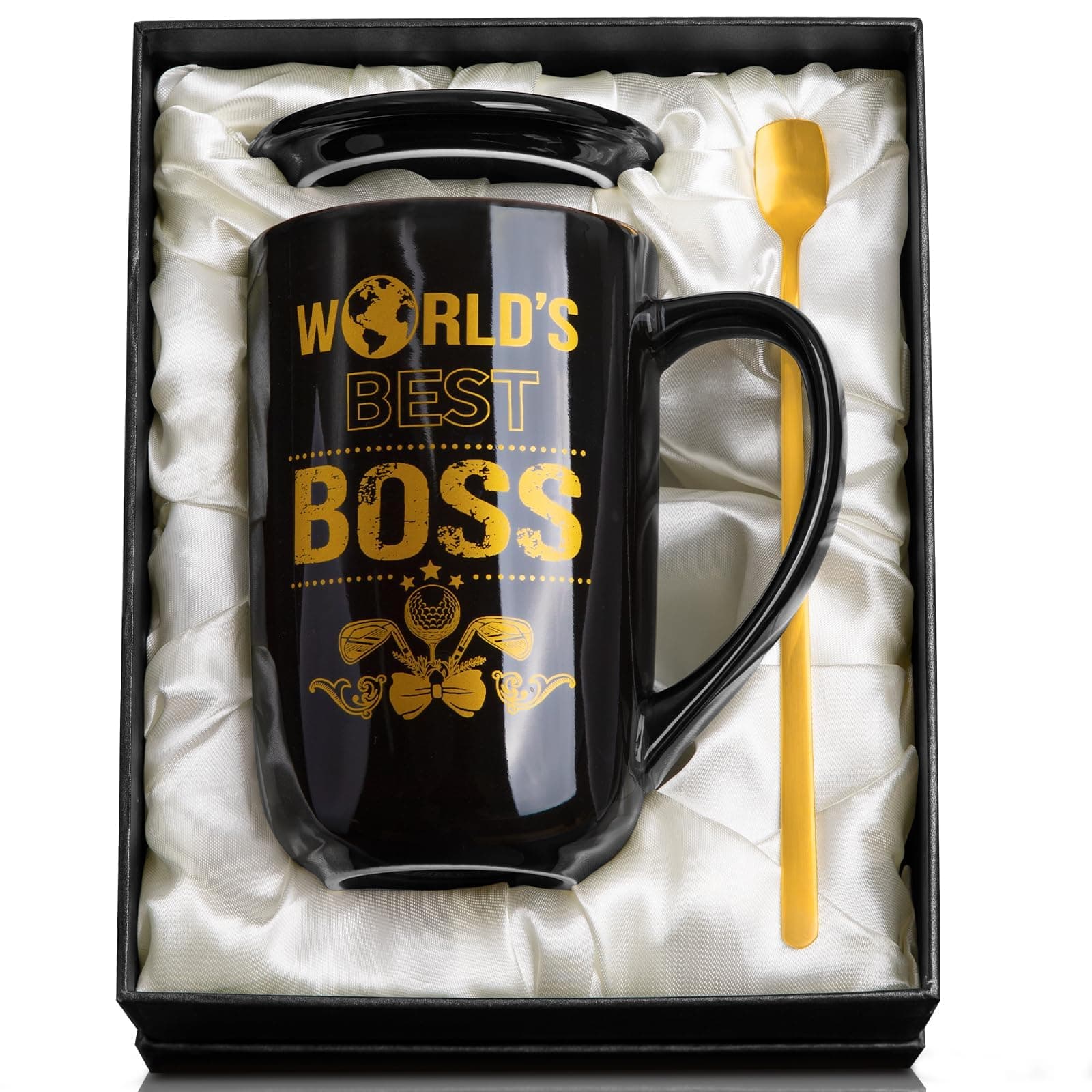 Biching Best Boss Gifts for Men, Unique Office Gift for Men Women, Funny Birthday Gift for Leader, Farewell Present for Leader Coworkers, 18 Oz Worlds Best Boss Mug, Christmas Gifts for Manager
