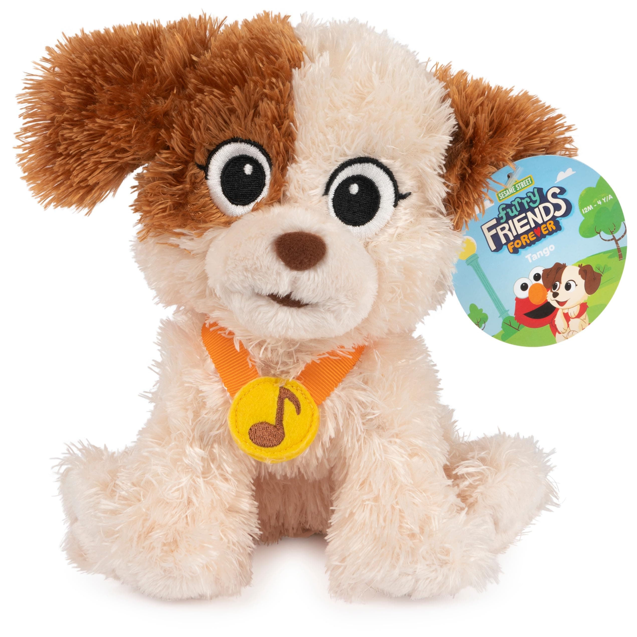 Sesame Street Furry Friends Forever Tango Plush, Premium Stuffed Animal for Ages 1 and Up, Brown/Cream, 7”
