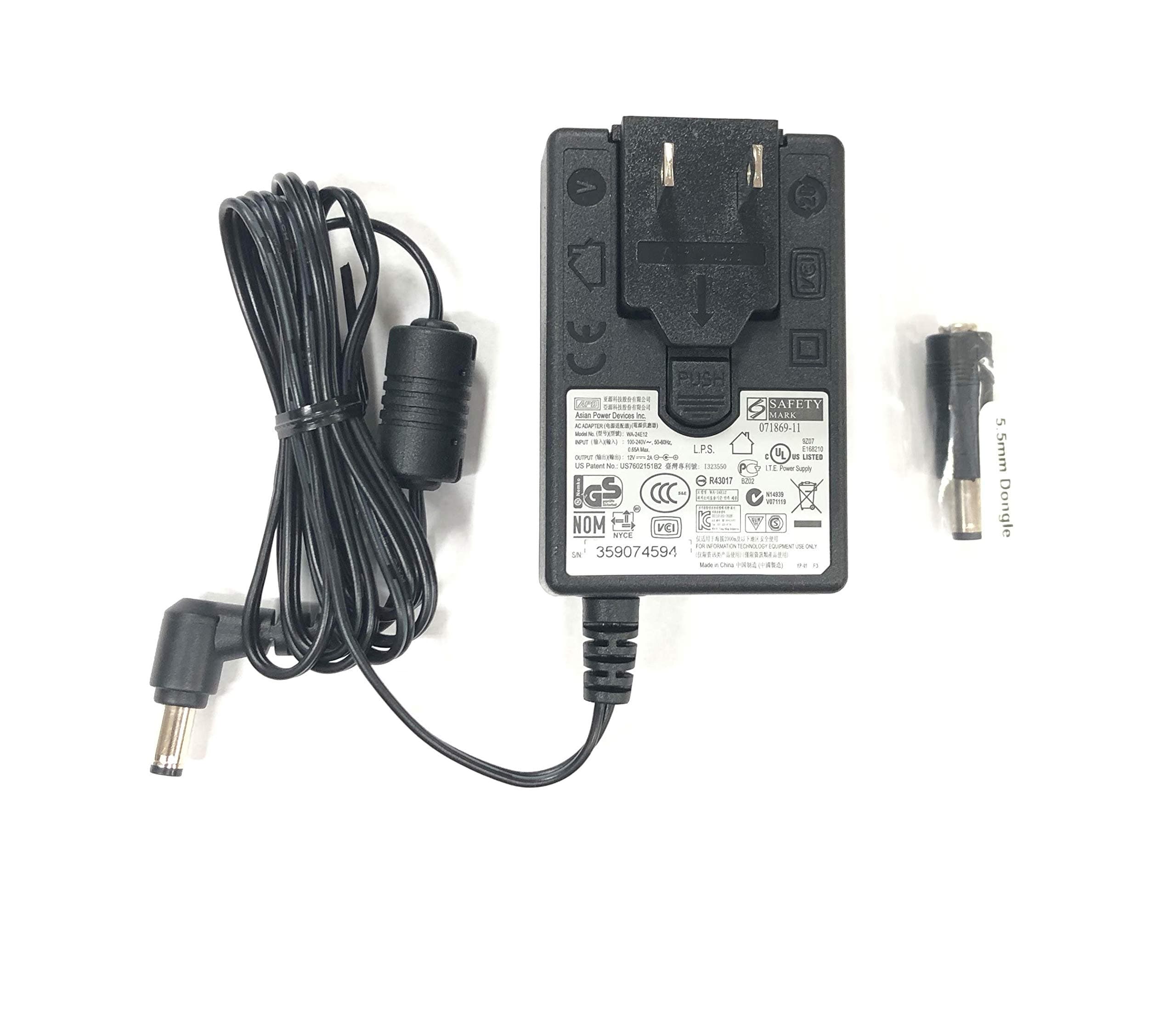APD WA-24E12 12V DC 2A Power AC Adapter for Seagate FreeAgent FW External HDD Hard Drive - Black - Positive tip