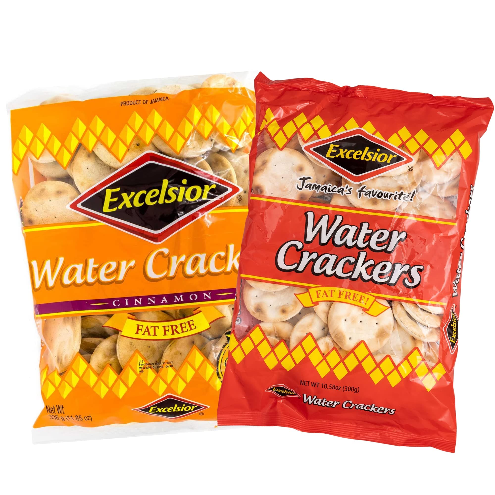 Excelsior Water Crackers Sampler Bundle - 1 x Original Water Cracker + 1 x Cinammon Water Cracker