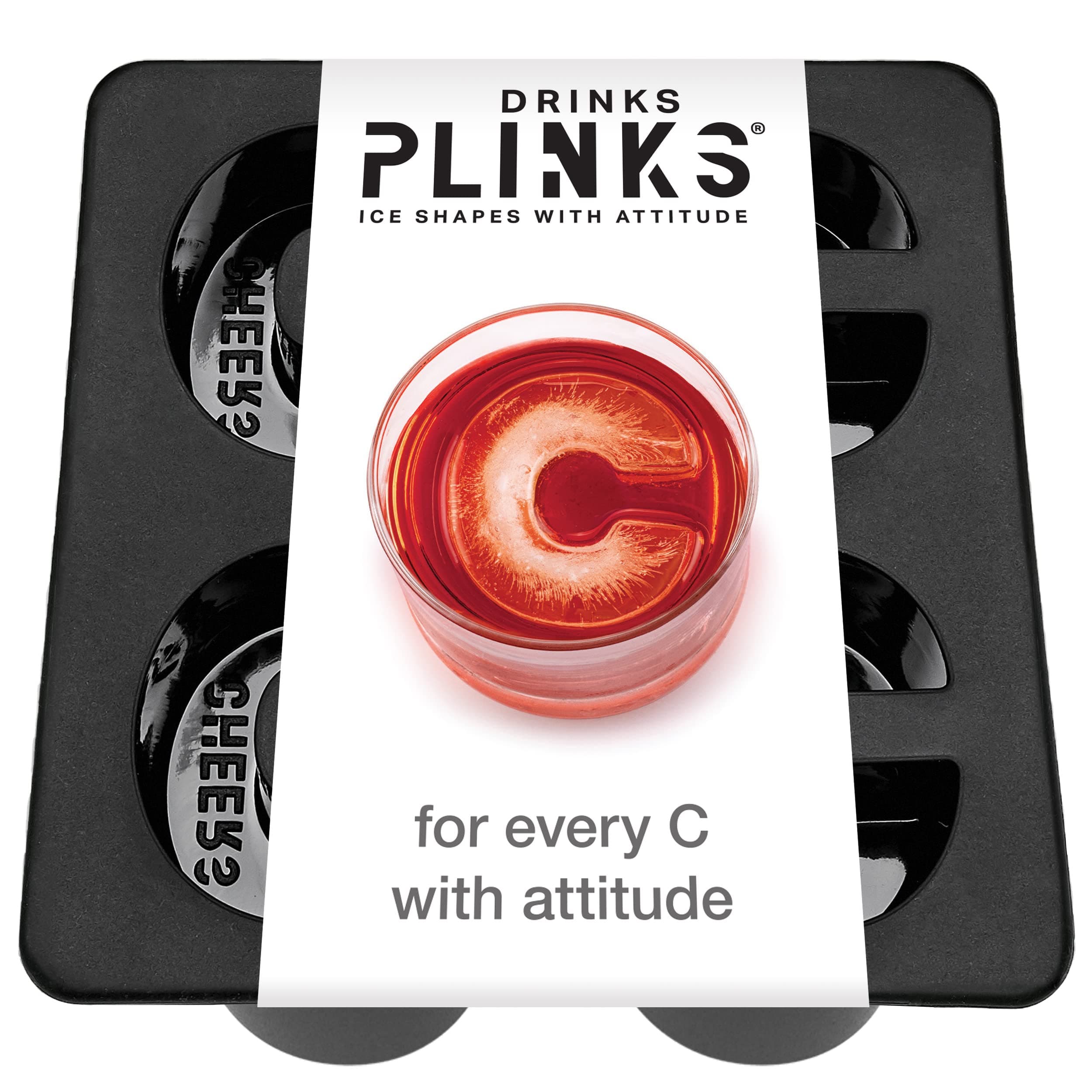 DRINKSPLINKS (ドリンクスリンクス) 製氷トレイ アルファベット C プレミアムシリコン型 フリーザートレイ オーブン対応 食事準備容器 | カクテル&ウォーターボトル用アイス | Custome Ice Cube I バーテンダーアイス
