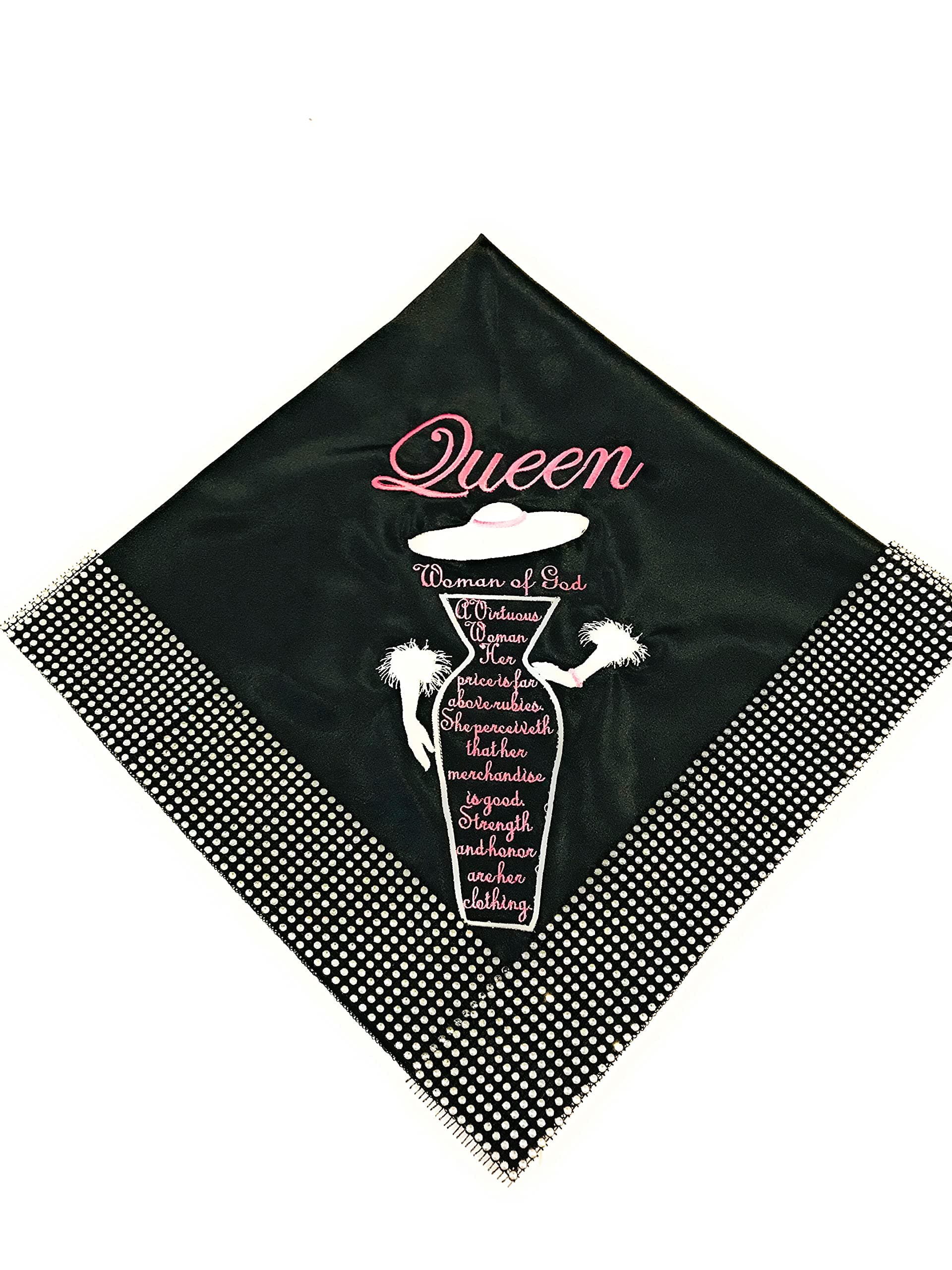 Women’s Church Lap Scarf Personalized Lace Lap Handkerchief Faux Rhinestones Lap Cloth