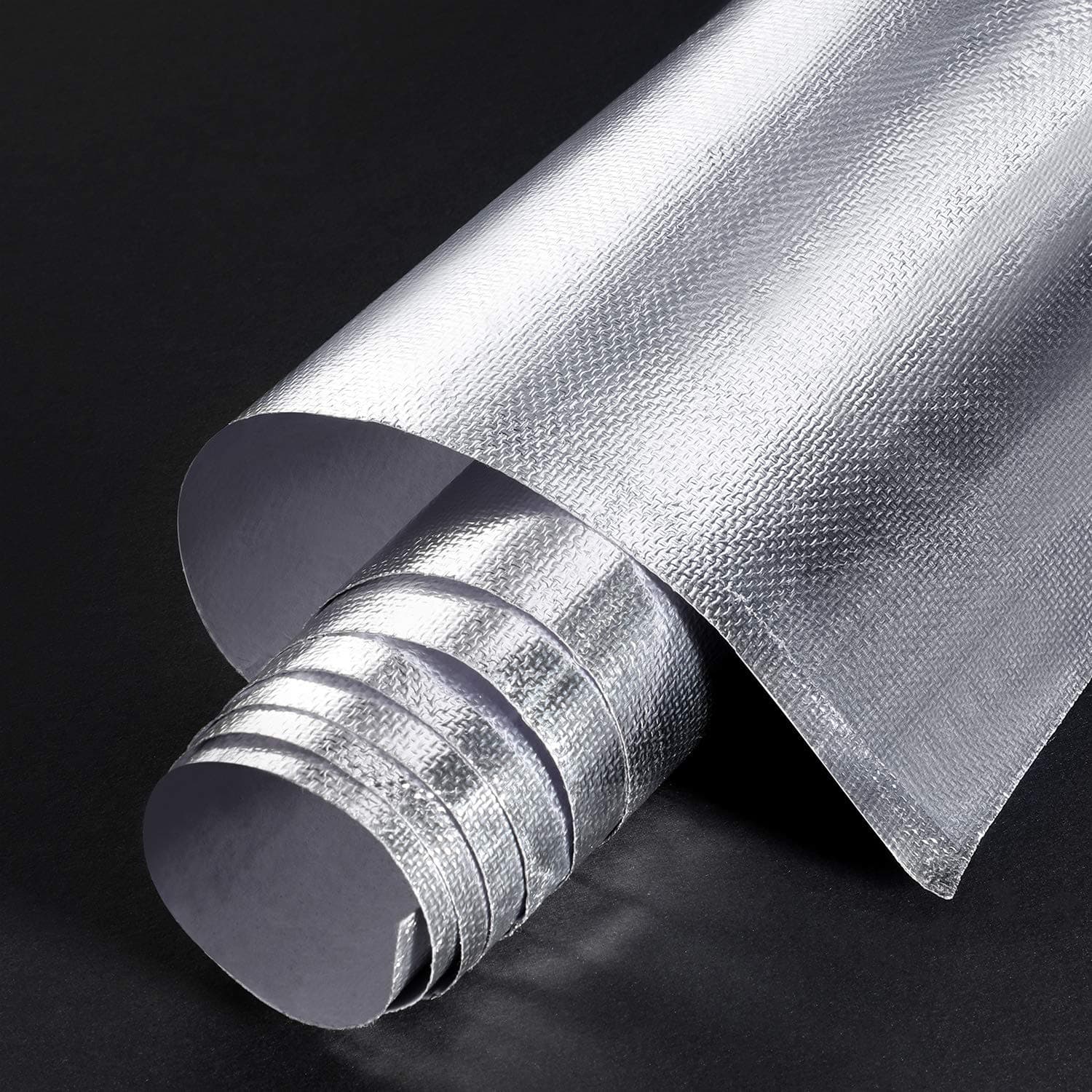 BBTO Heat Reflective Sheet Adhesive Backed Aluminized Fiberglass Heat Shield Tape Protection Barrier Heat Shield Resistant Material for Hose and Auto Use Heat Insulation Sheet(Silver, 36 x 48 Inch)