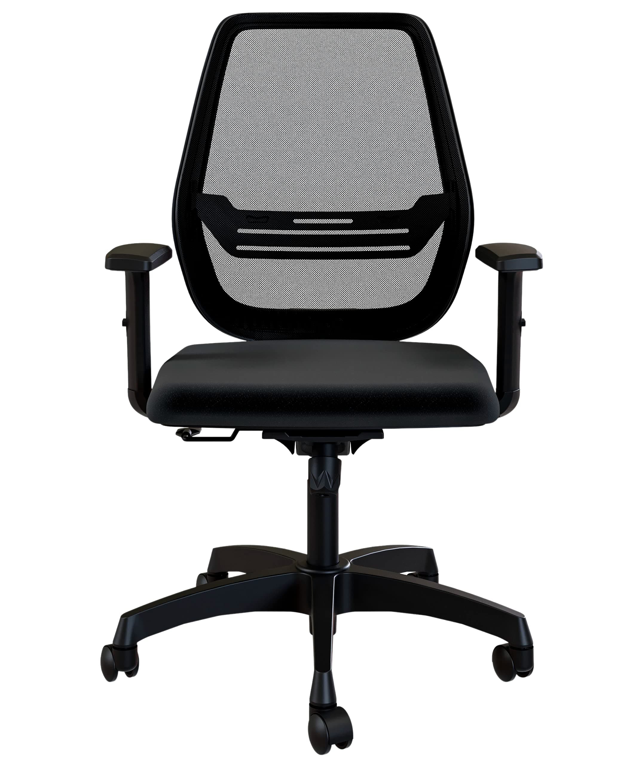 HNI India Ergonomic Desk Chair – Nylon Nero Office Chair with Adjustable Lumbar Support, 1D Armrest & Height Adjustment (Black)