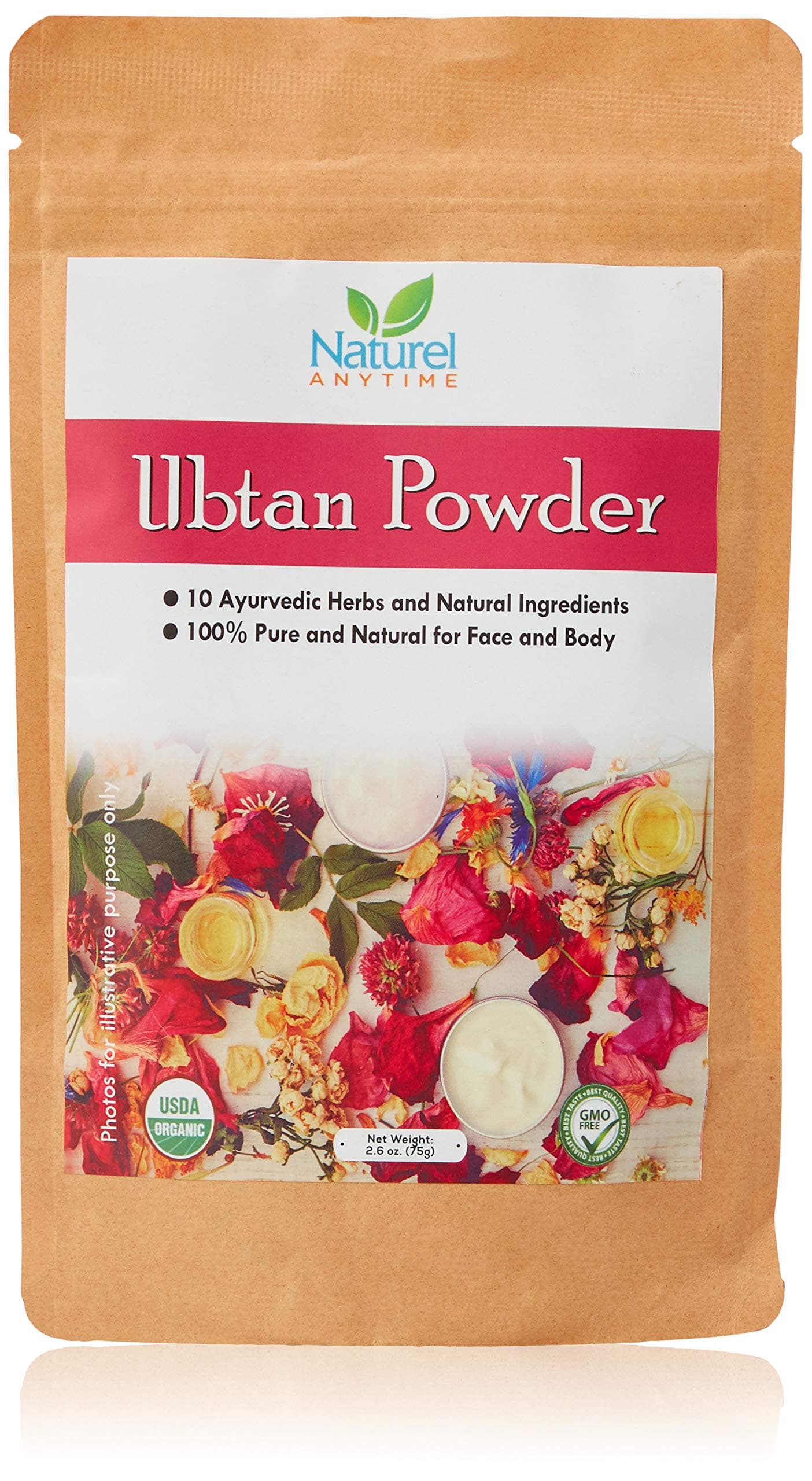 Sandalwood Powder – Organic(USDA,GMP, CPS Reports certified in UK/EU) Rose Petals, Red Sandalwood, Turmeric, Barley and other(check full listing) for clearer and glowing skin.